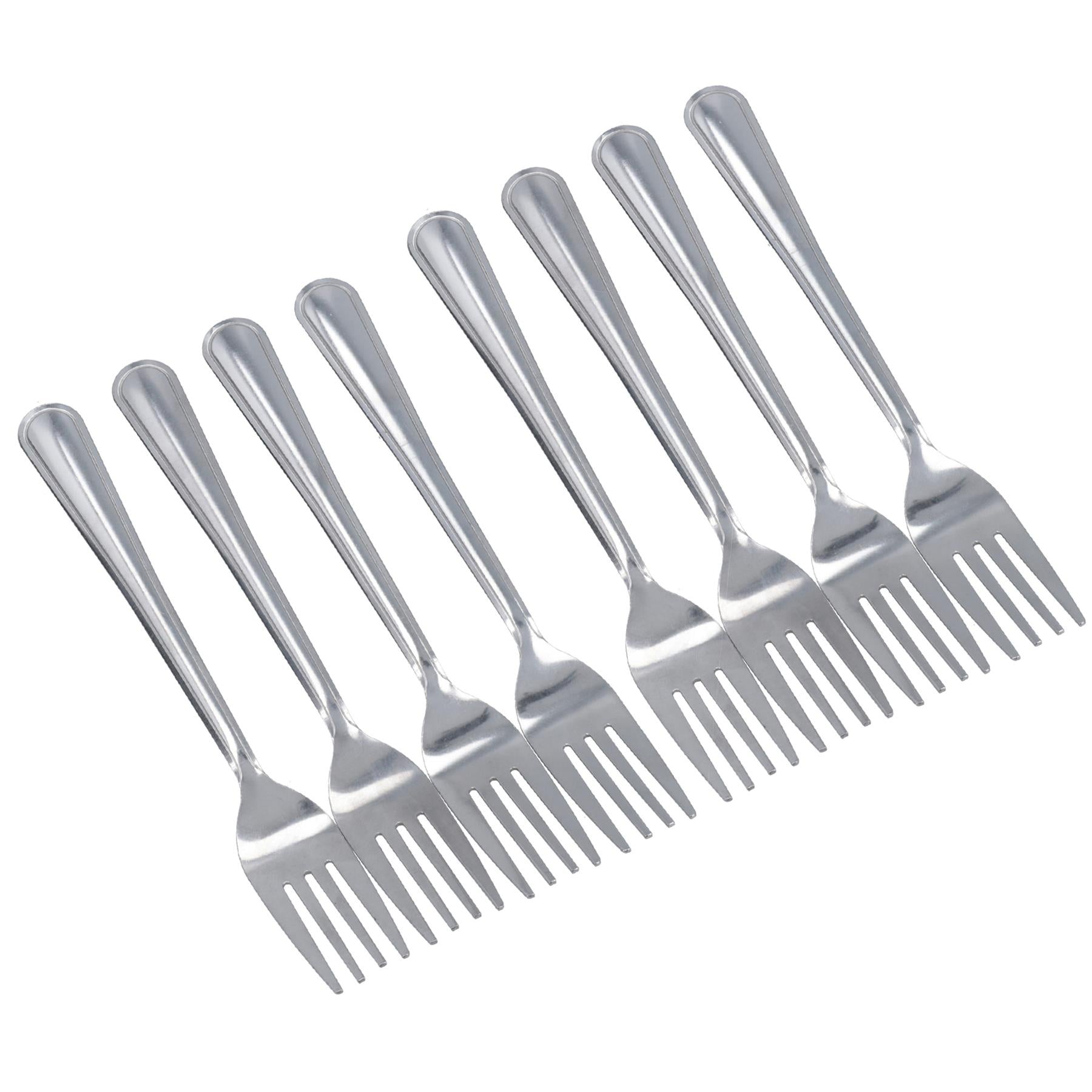 Couverts de table en acier inoxydable Fourchettes de table 19 cm de long Couleur argent