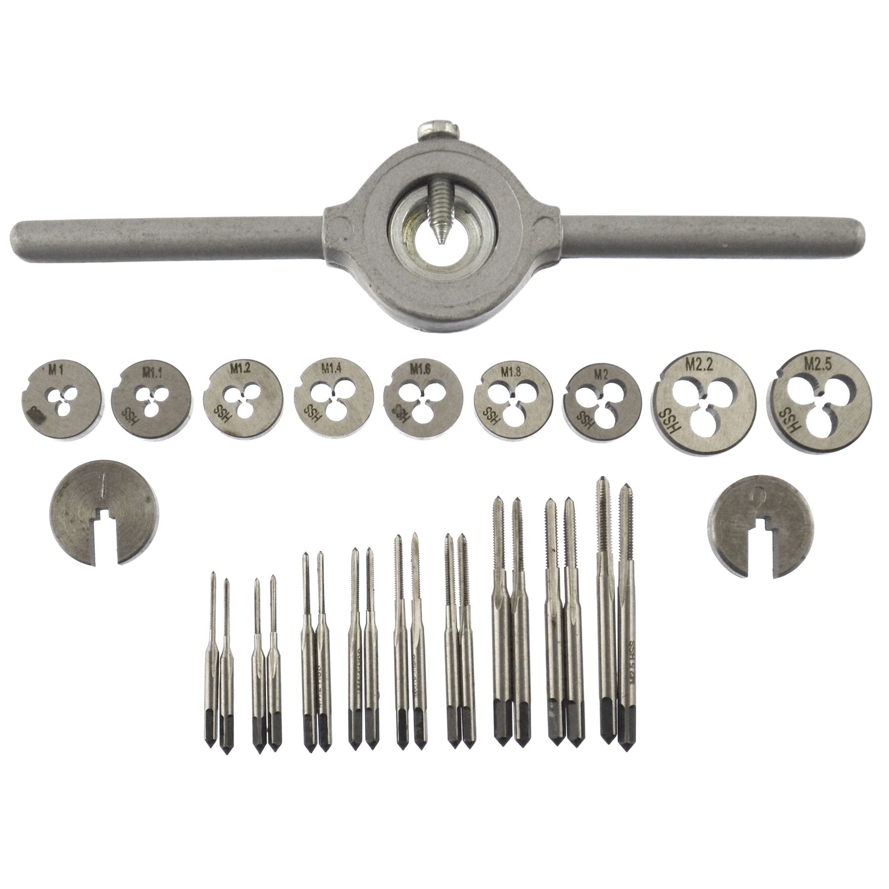 Ensemble de mini tarauds et filières HSS 31 pièces (métrique) Modélisme / Horlogerie 1 mm-2,5 mm TE469