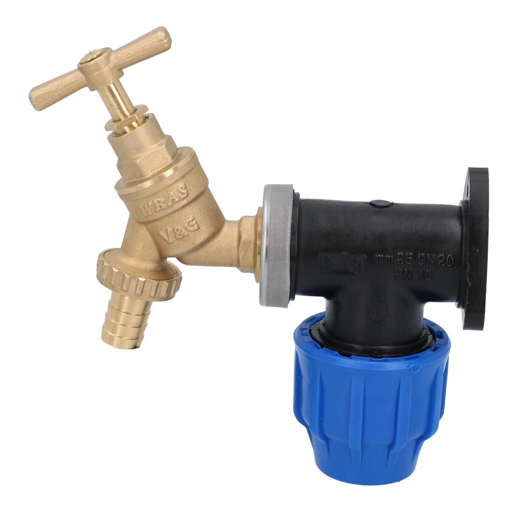 1/2 "schlauch Barb Schwanz Bib Tap Outdoor Wasser Wand Platte Ellenbogen Montieren 25mm Rohr