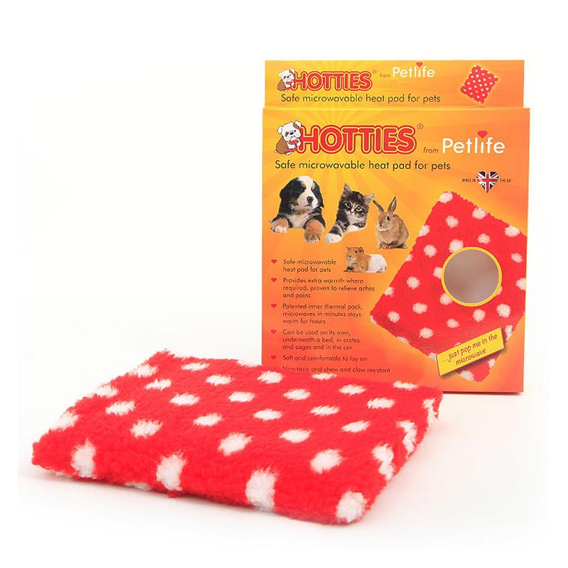 Red Microwavable Heat Pad For Dog Cat & Small Animal Help With Stress & Aches
