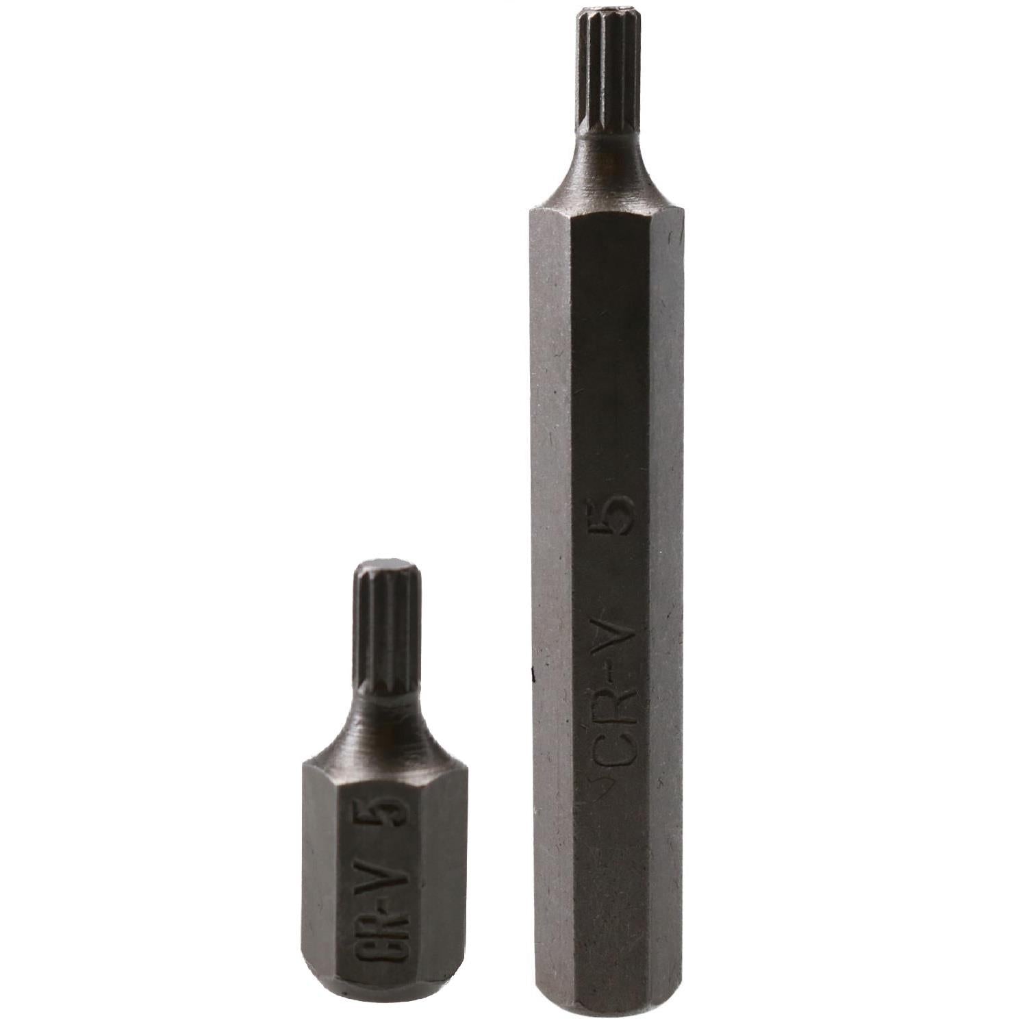 Embouts à triple carré cannelé M5 – M12 avec tige de 10 mm et longueur de 30 mm ou 75 mm