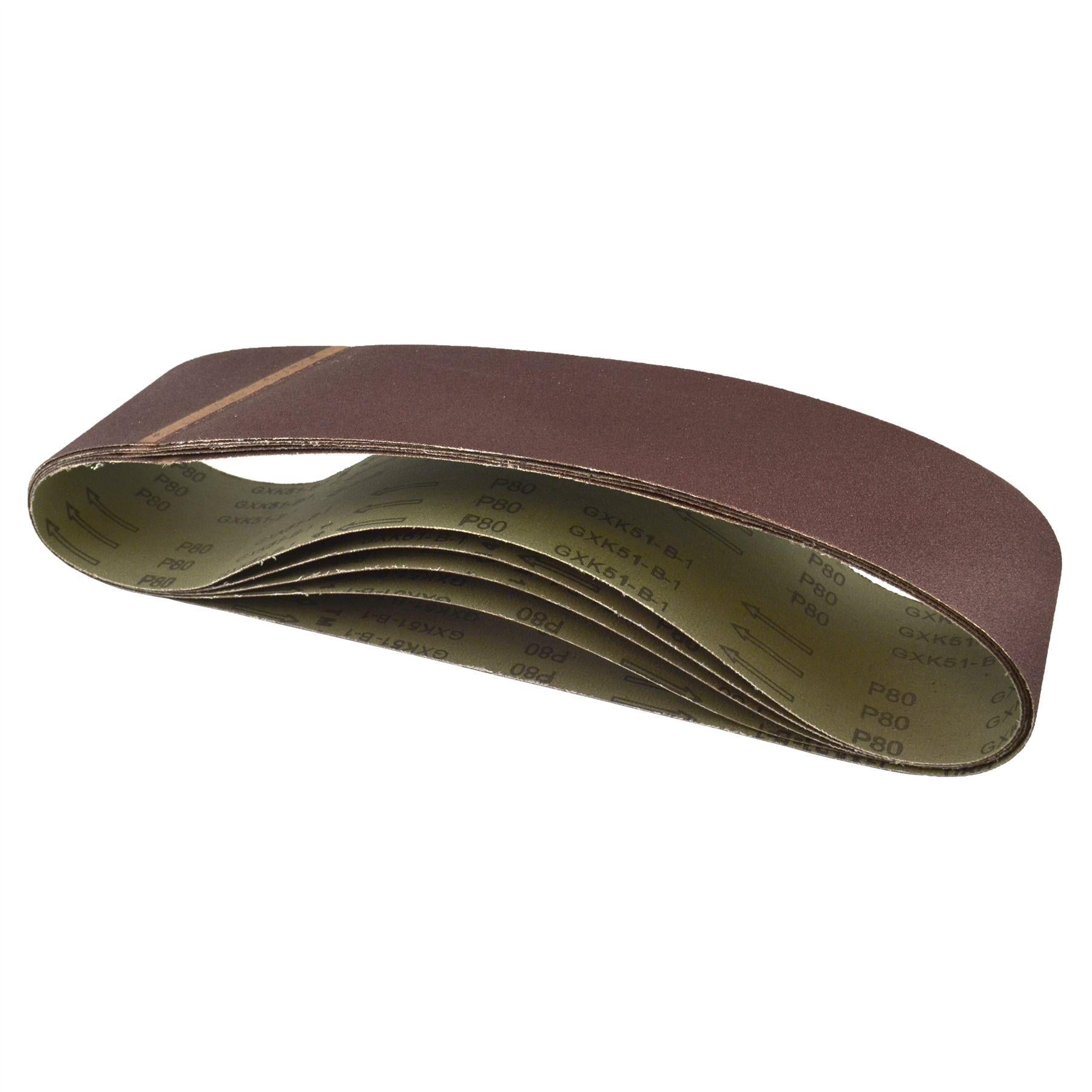 Bandes abrasives durables 915 mm x 100 mm, grain moyen 80, oxyde d'aluminium pour meuleuses