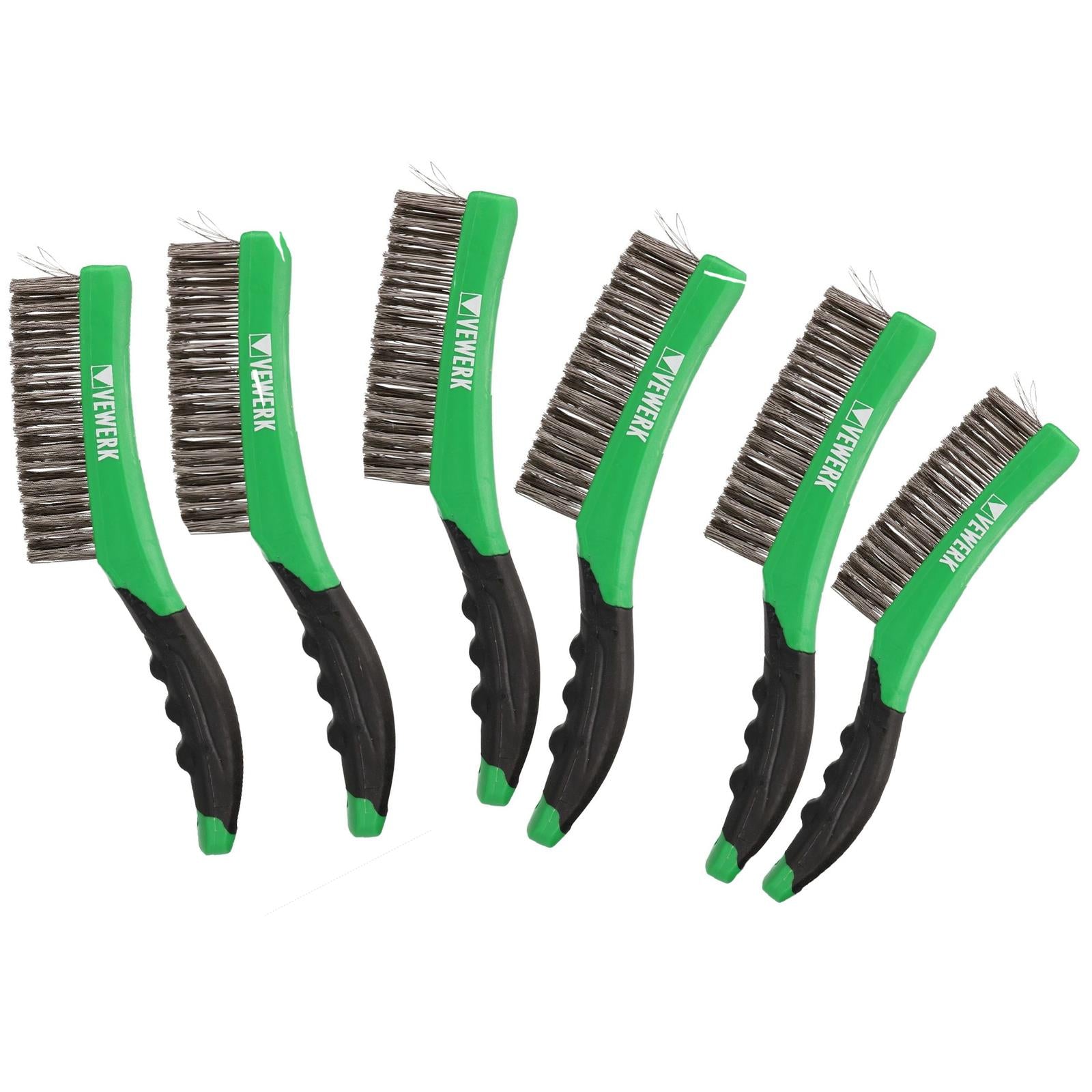 Brosse métallique portative avec poils en acier inoxydable et poignée souple pour éliminer la rouille