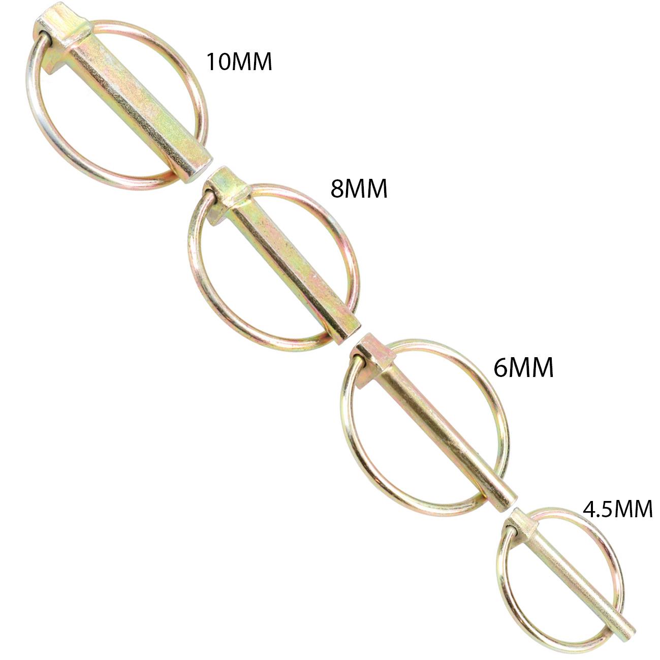 Klappstecker, Clips, Befestigungselemente, Verbindungsbolzen, Traktoren, Anhänger, 4,5 6 8 10 mm