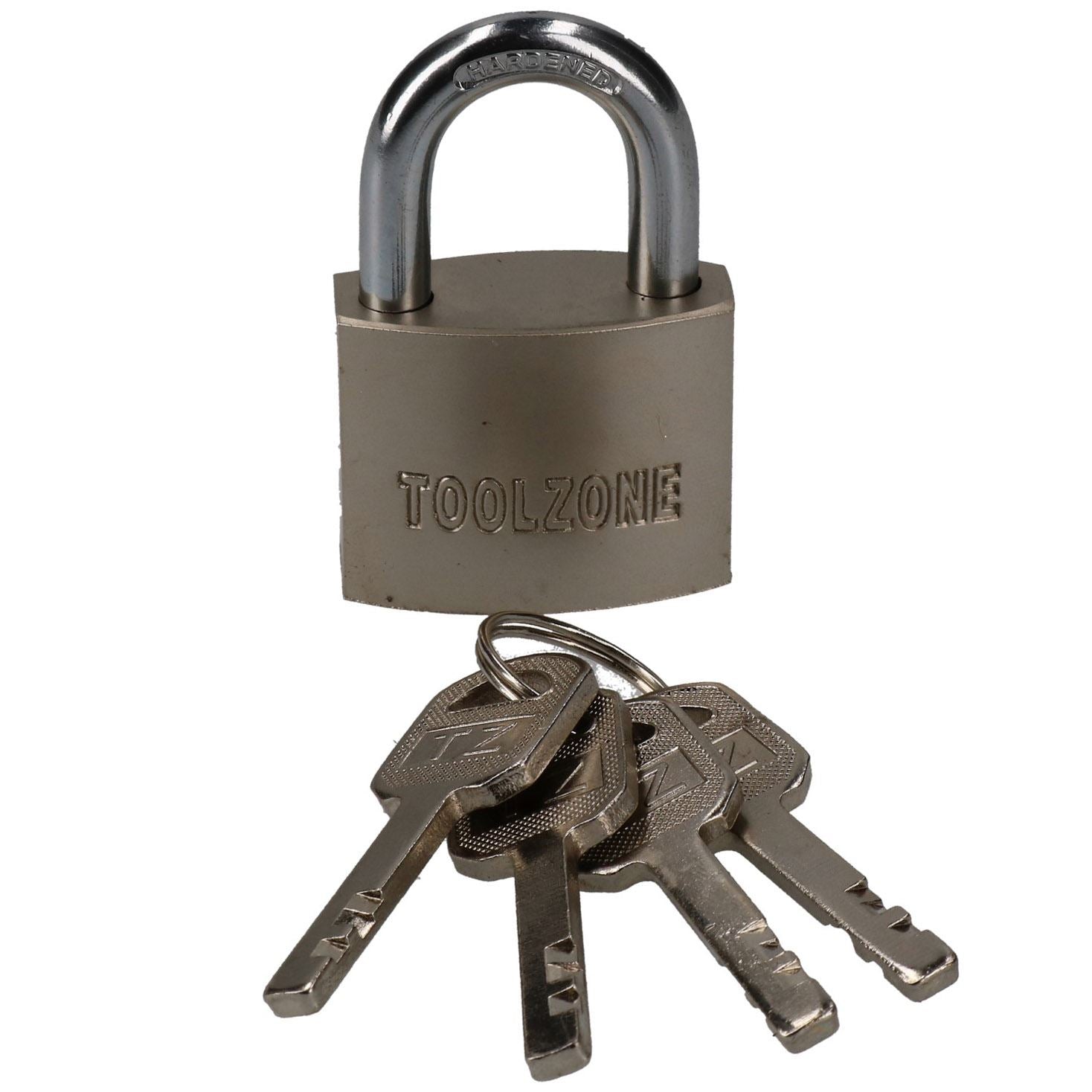 40 mm Sicherheitsvorhängeschloss für Schuppentore, 4 Schlüssel, 20 mm Schaft, Messingkern, Sicherheit