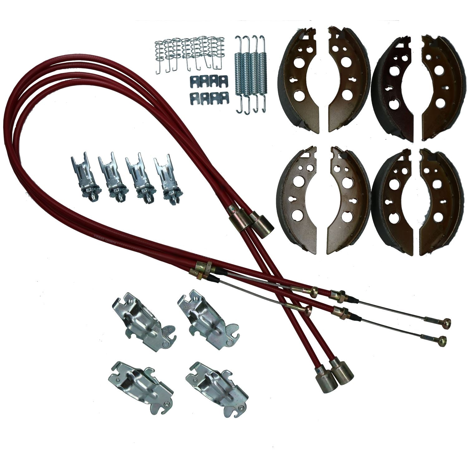 Brake Shoe & Cable Kit for Indespension Super Roller Coaster 5.5 & 6E Trailer