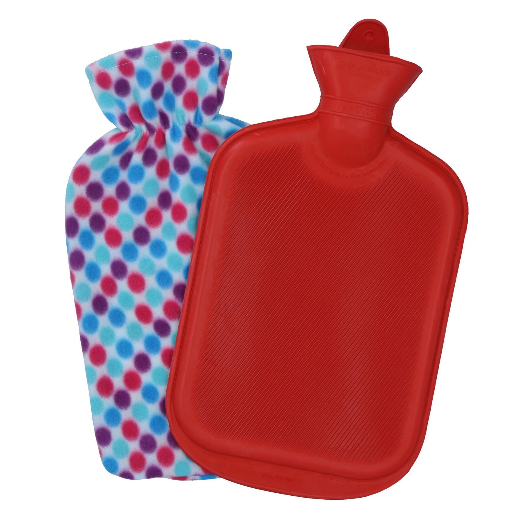 2 Litre Hot Water Bottle with Polyester Fleece Cover Cosy Revitalize Therapy