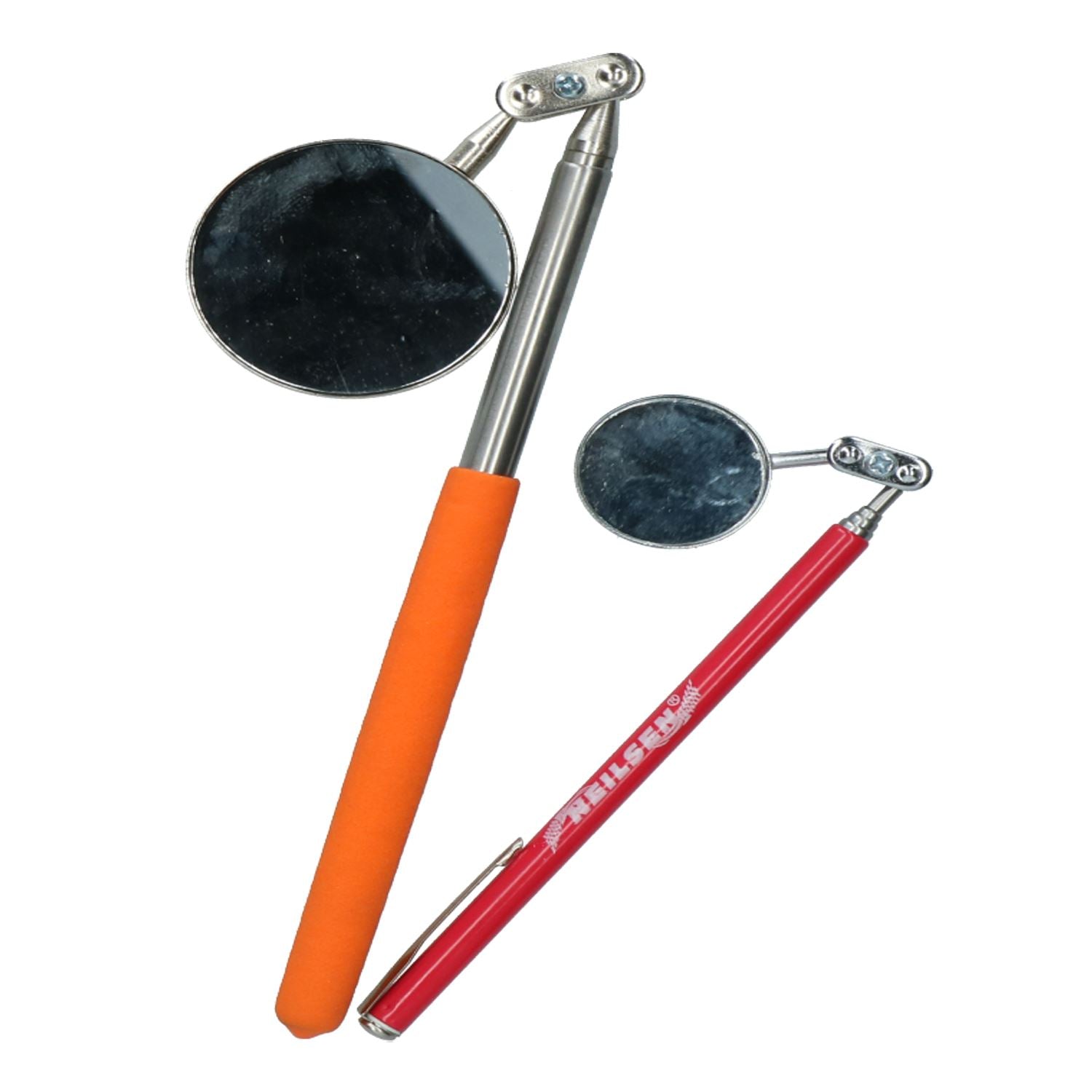 Kit de 2 miroirs télescopiques extensibles d'inspection circulaires ronds de 30 mm + 50 mm