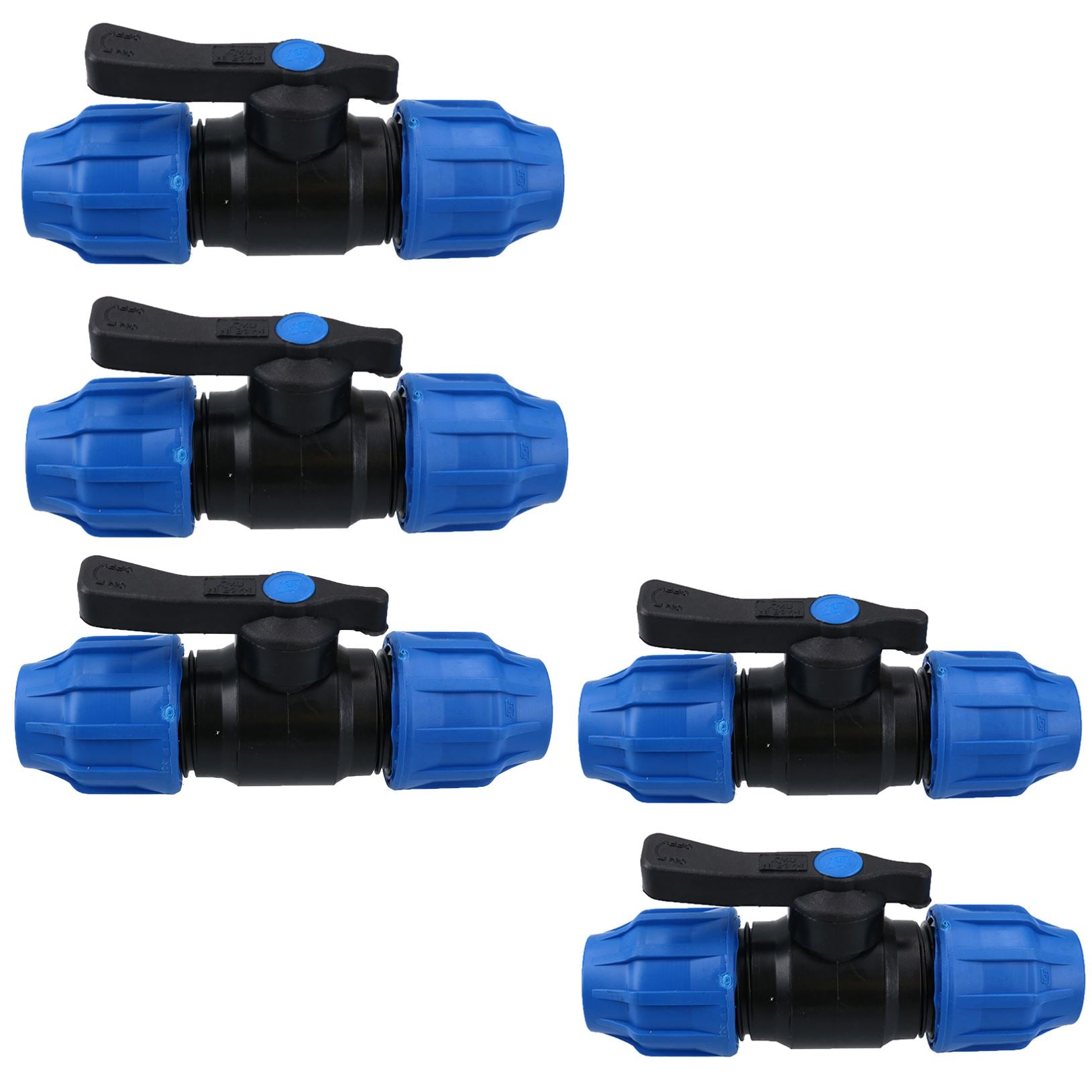 Robinet d'arrêt pour tuyau en PEMD 32 x 32 mm, déconnexion souterraine PN16