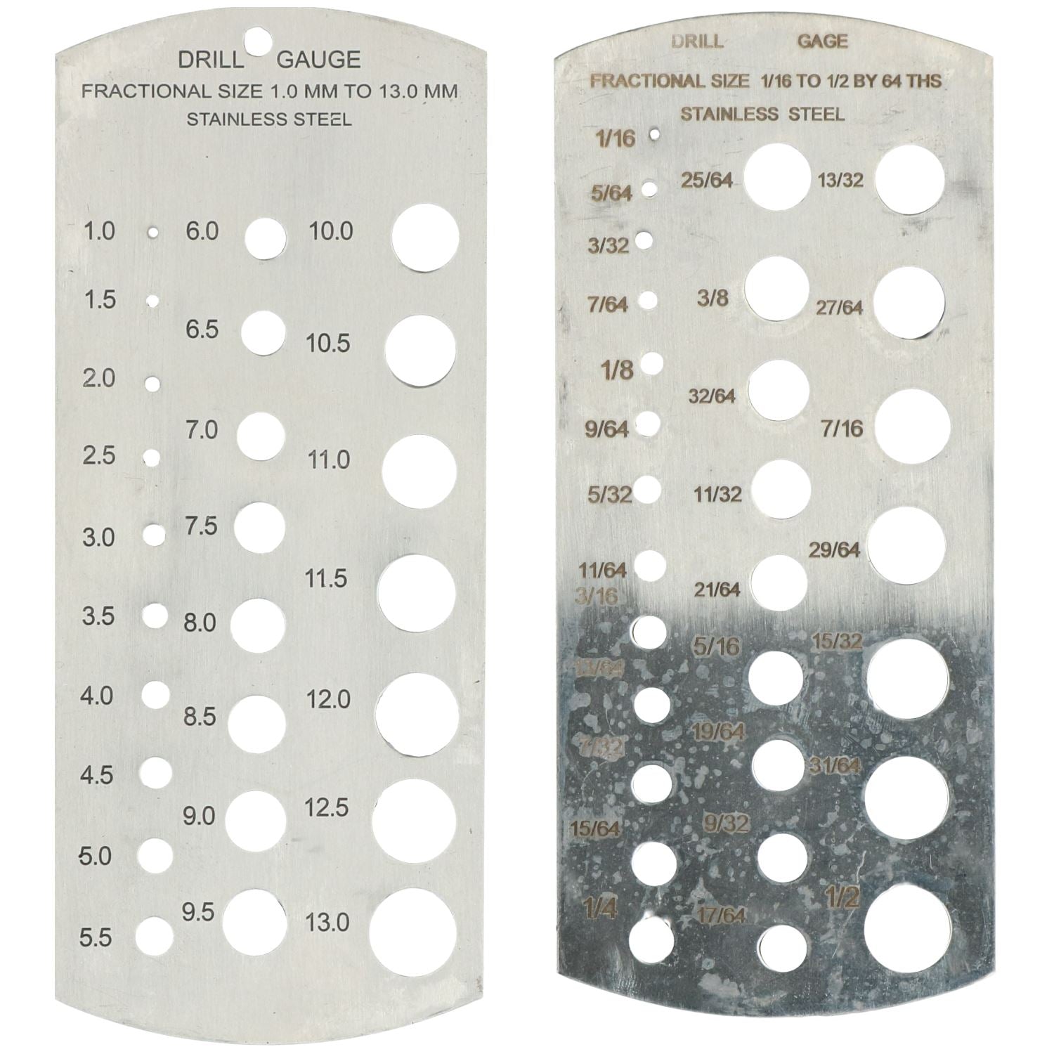 Jauges de mesure métriques et impériales MM SAE 1 - 13 mm 1/16 - 1/2 pour perceuses et boulons
