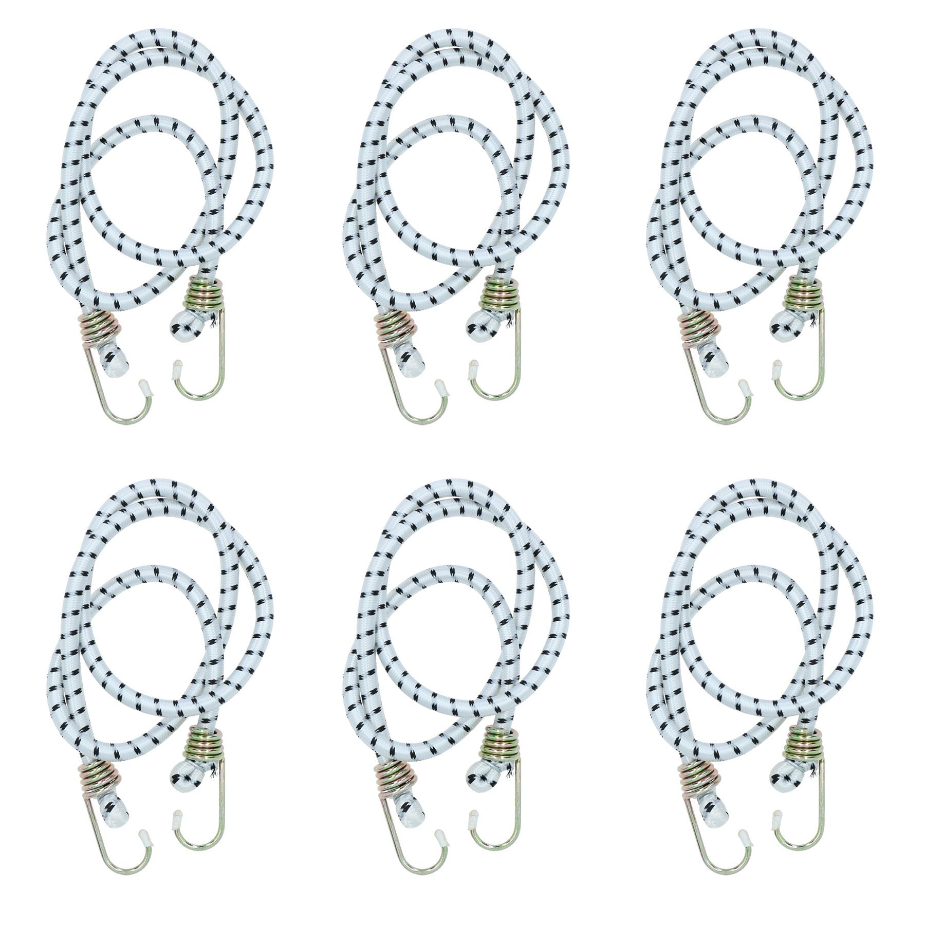 Cordons élastiques robustes de 48 po Attaches Attaches Crochets métalliques de fixation 6 pk