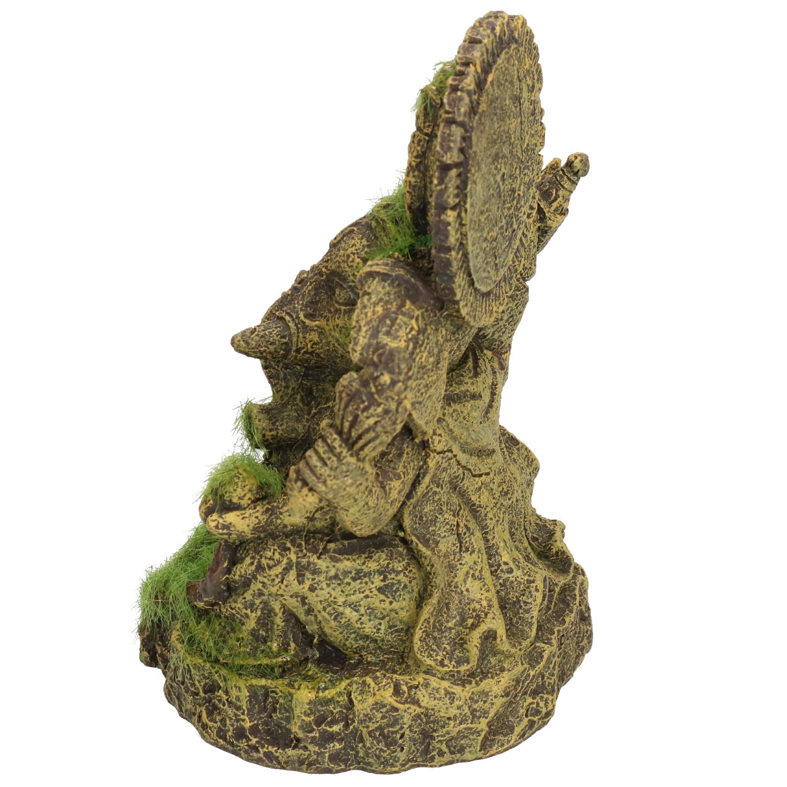 Décoration d'aquarium aquatique en forme de Ganesh recouvert de mousse 12 x 10 x 15