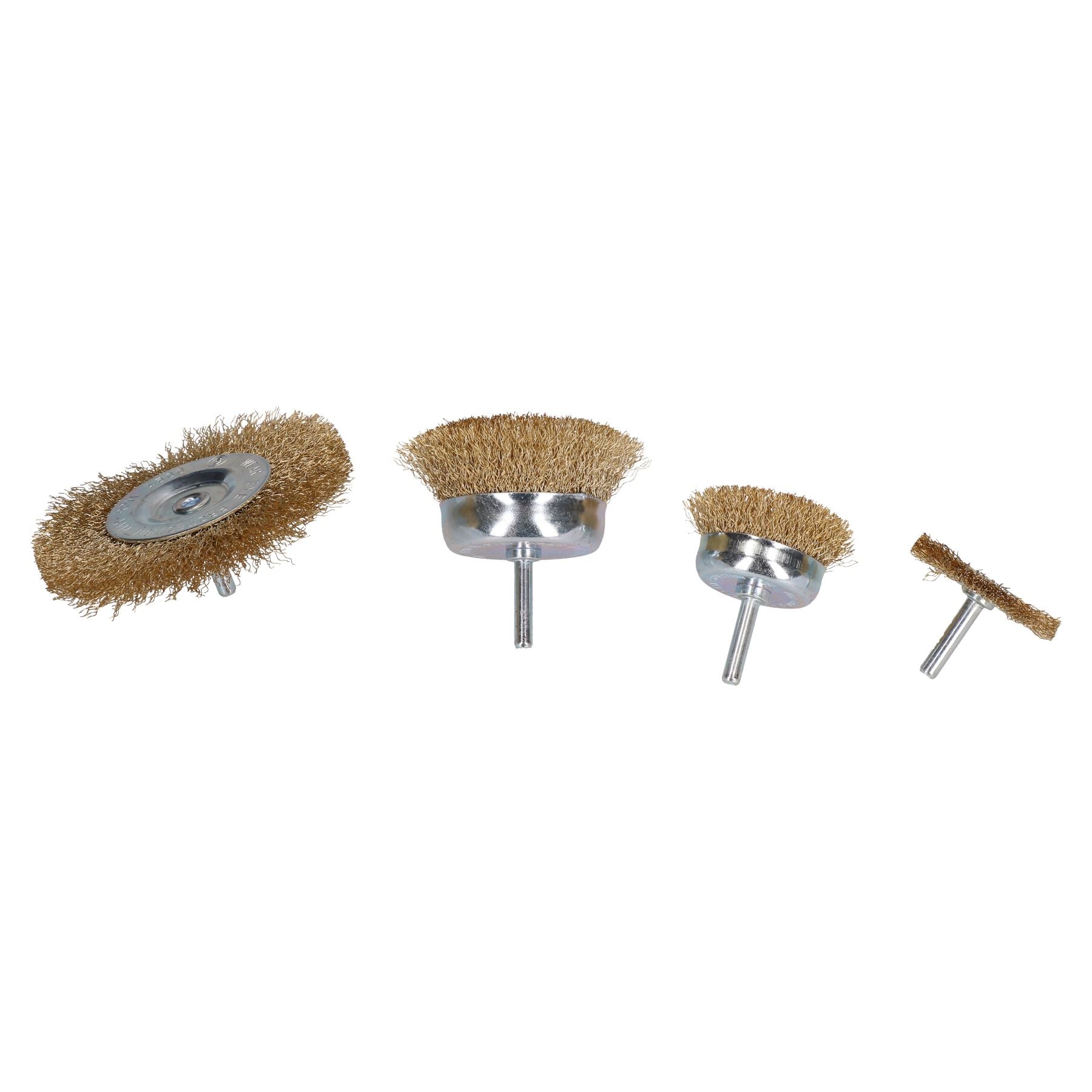Ensemble de brosses plates rotatives en fil d'acier avec revêtement en laiton pour éliminer la rouille