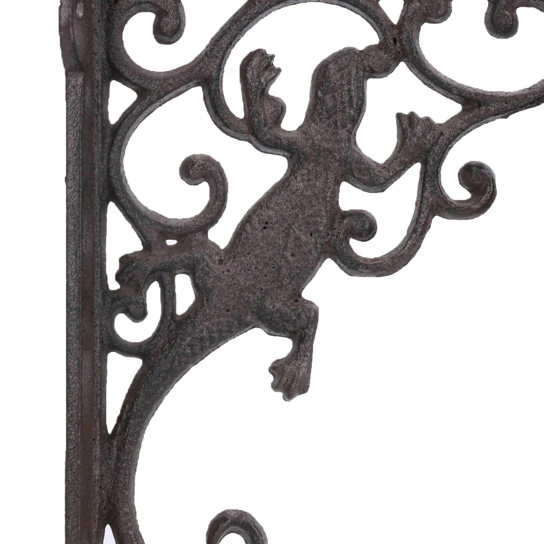 Cloche de gecko / lézard en fonte pour porte, mur, clôture, portail, poteau de maison, porche, jardin