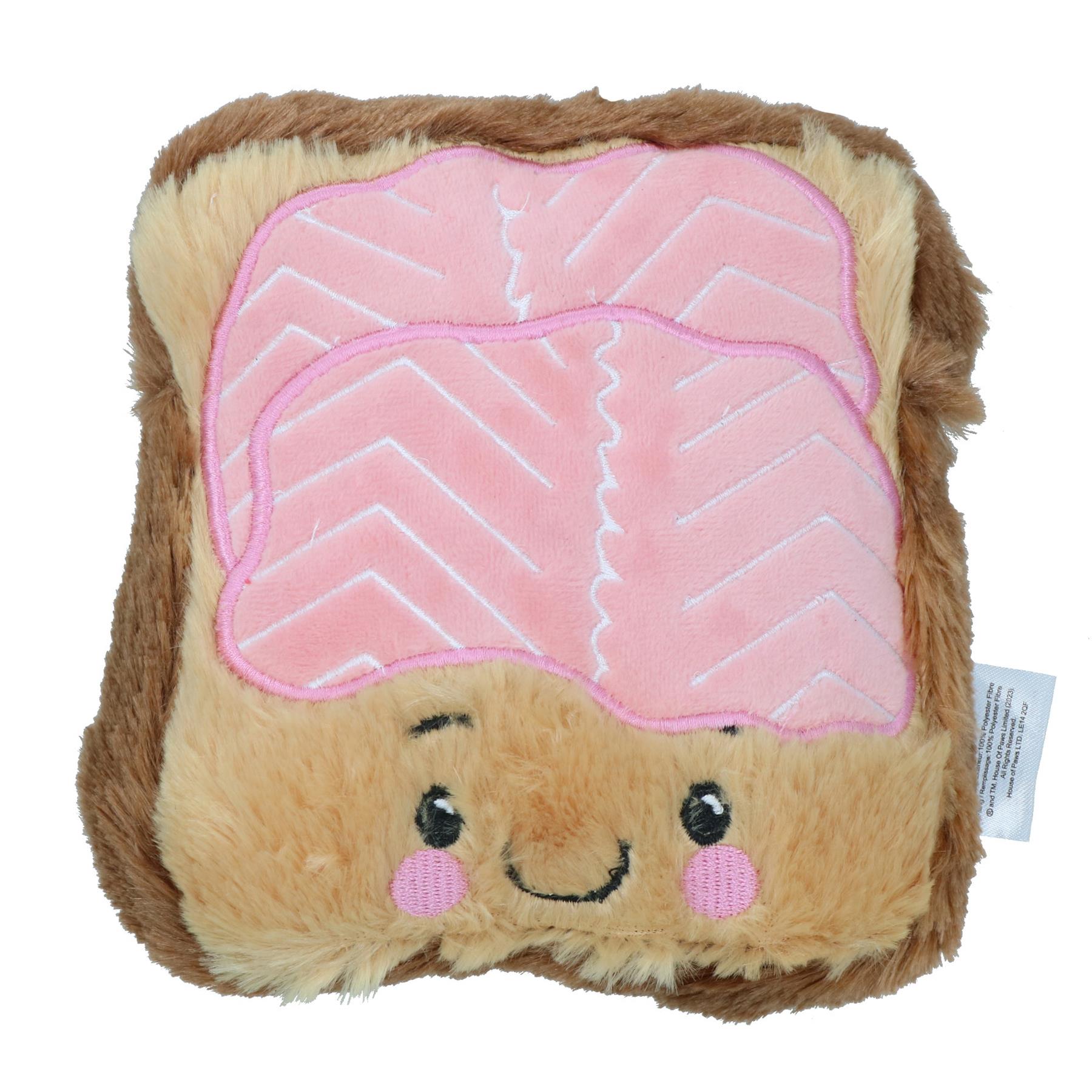 Cadeau de Noël pour chien Saumon fumé sur pain brun Peluche Jouet festif qui couine