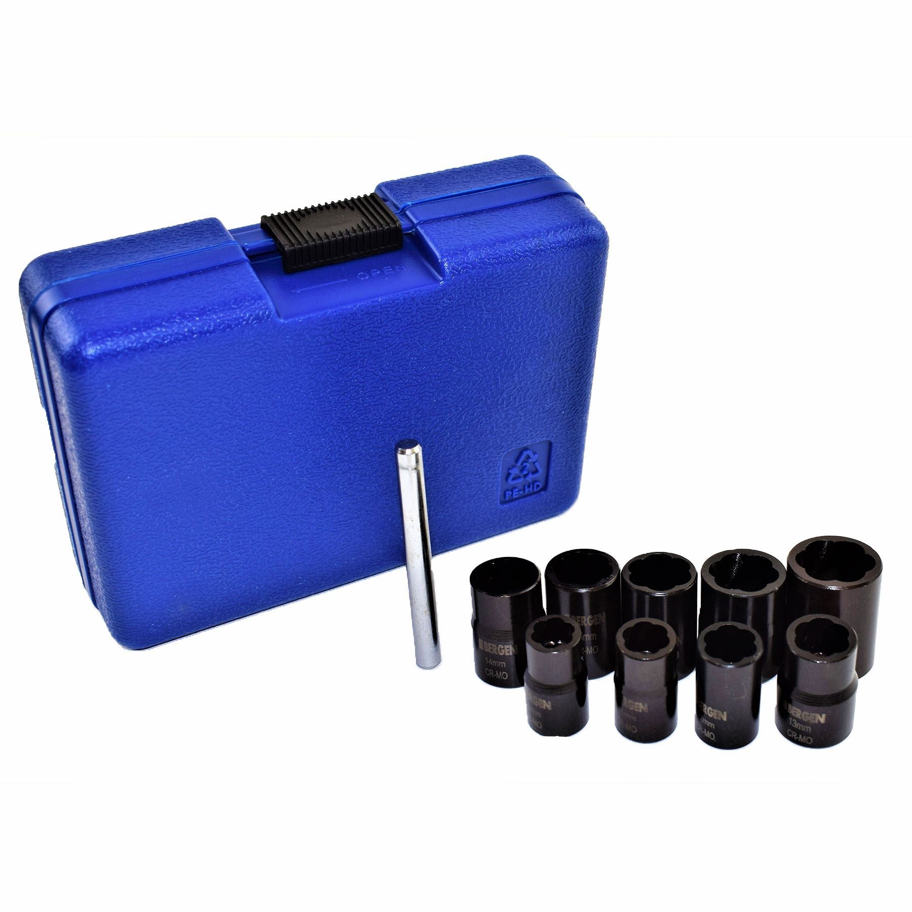 Steckschlüsselsatz für Muttern, Bolzen, Bolzen, Feststellräder, Abzieher, Ausdreher, Satz 10 - 19 mm, 3/8 Zoll Antrieb