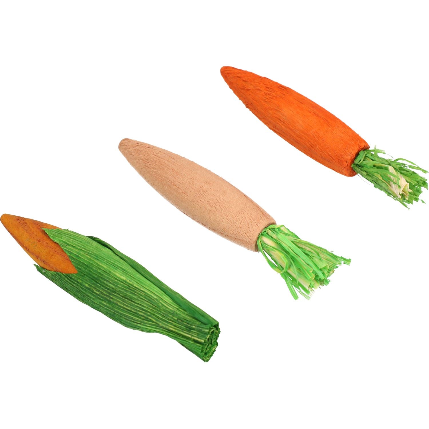 Lot de 3 jouets à grignoter en forme de légumes 3D Woodies pour petits animaux