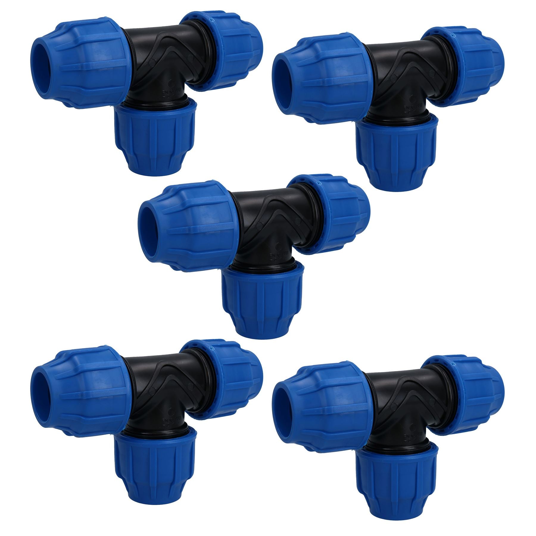Raccord de tuyau d'eau en PEMD Raccord de raccord en T 25 mm x 20 mm x 25 mm