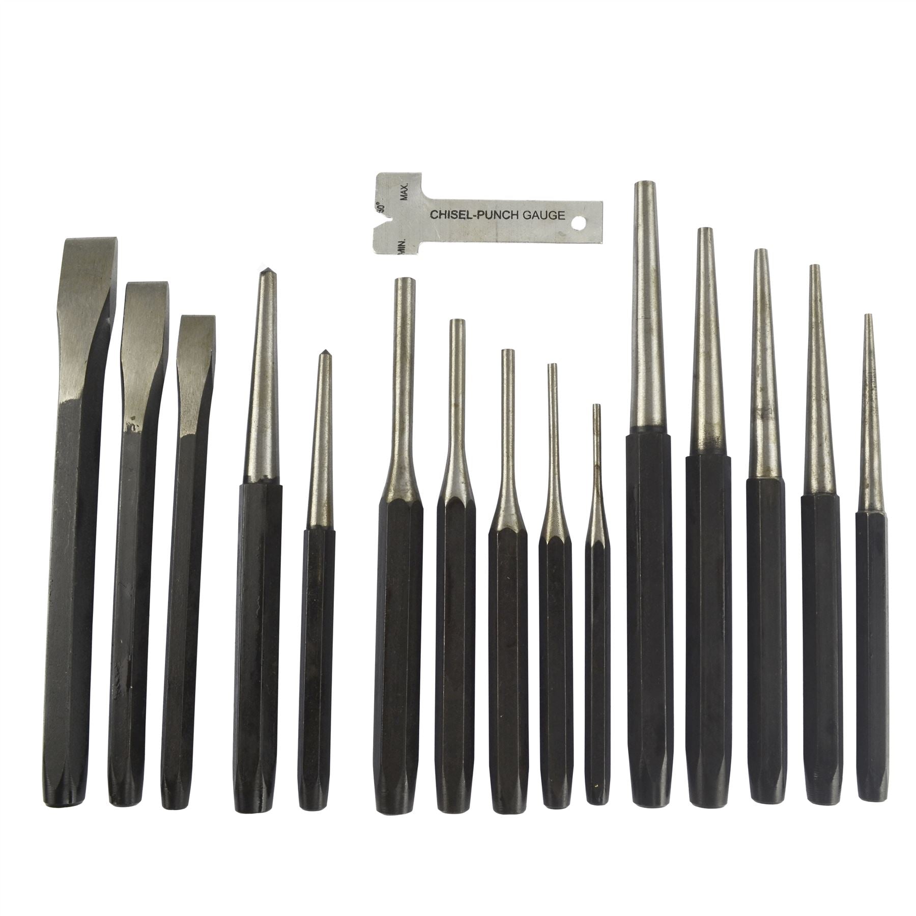 Ensemble de 16 poinçons et burins en métal, poinçons, marqueurs, cônes coniques