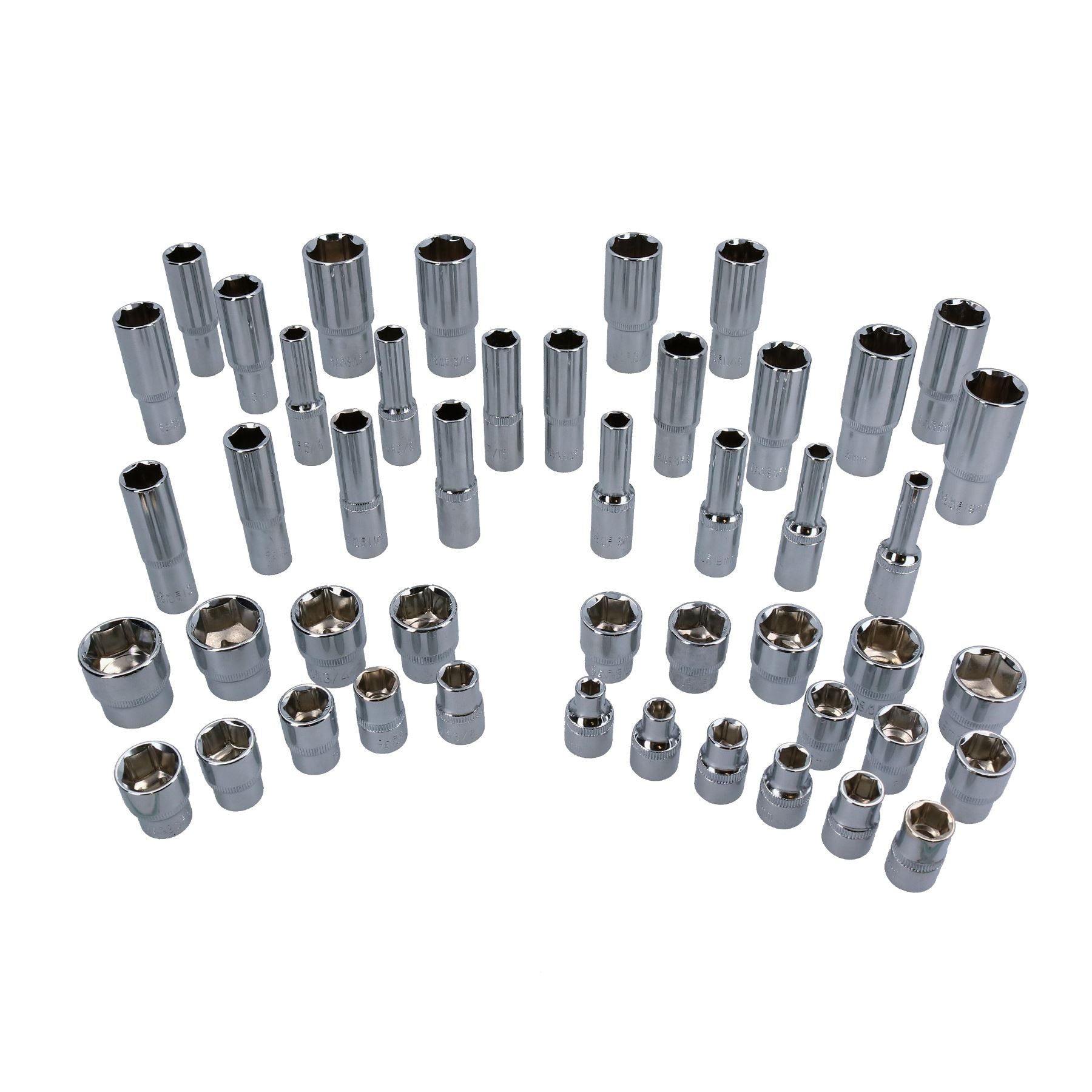 3/8” Drive Metric Imperial Socket Set Shallow + Deep 6 – 19mm / 5/16 – 7/8 50pc