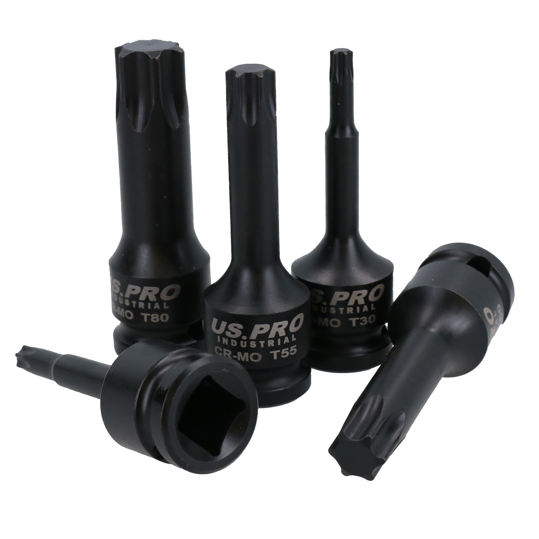 1/2" Antrieb Deep Impact Schlagschrauber Torx Stern-Steckschlüsseleinsätze männlich T30 - T80 8-tlg. Satz