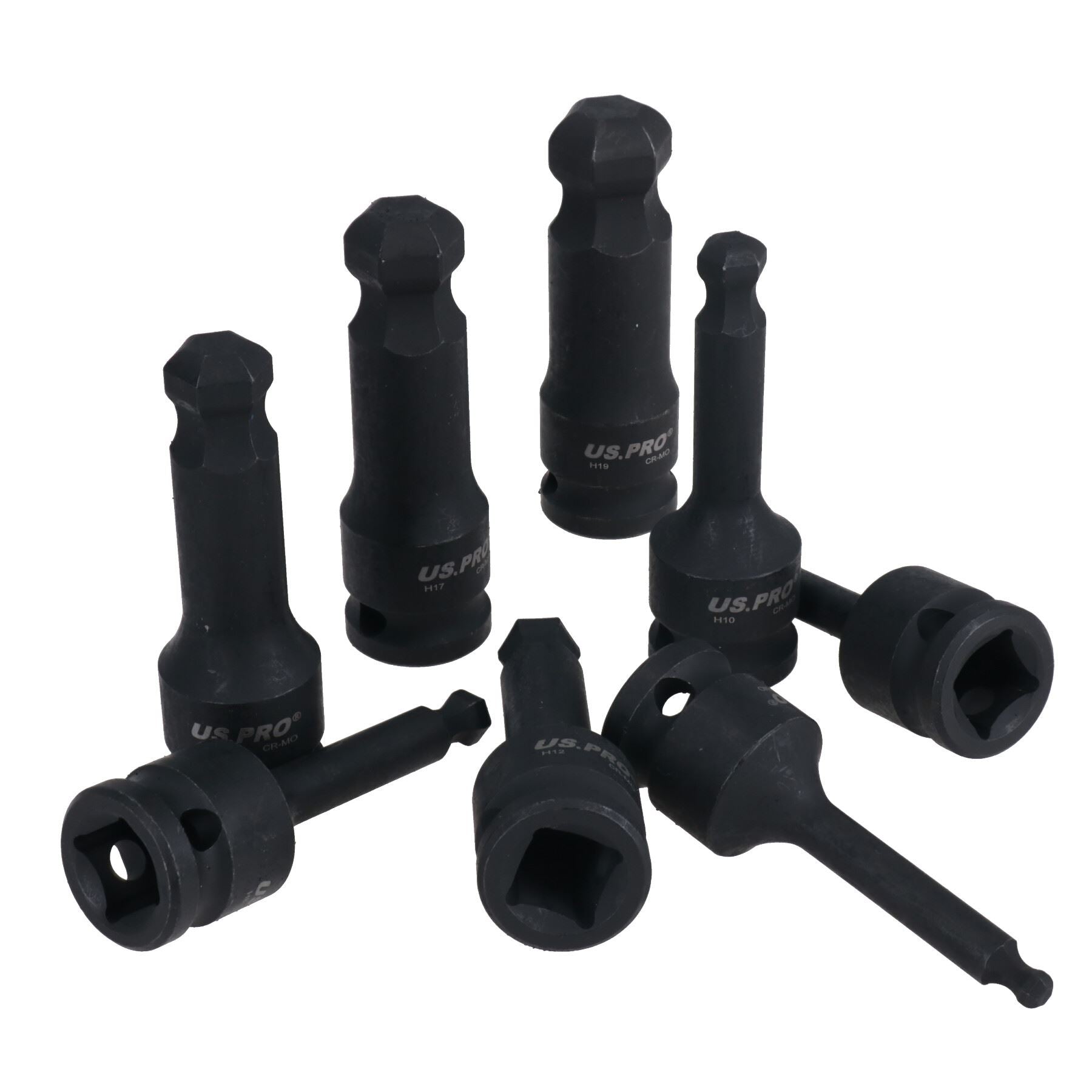 Jeu de 8 douilles Allen à tête sphérique métriques, longues et profondes, 5 mm – 19 mm