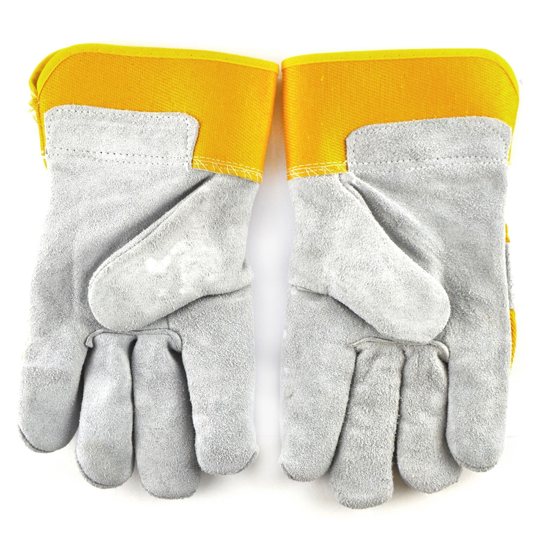 Leather Work Gloves 10.5'' Protective Wear Safety Builders Cuff Fleece Lining TE940
