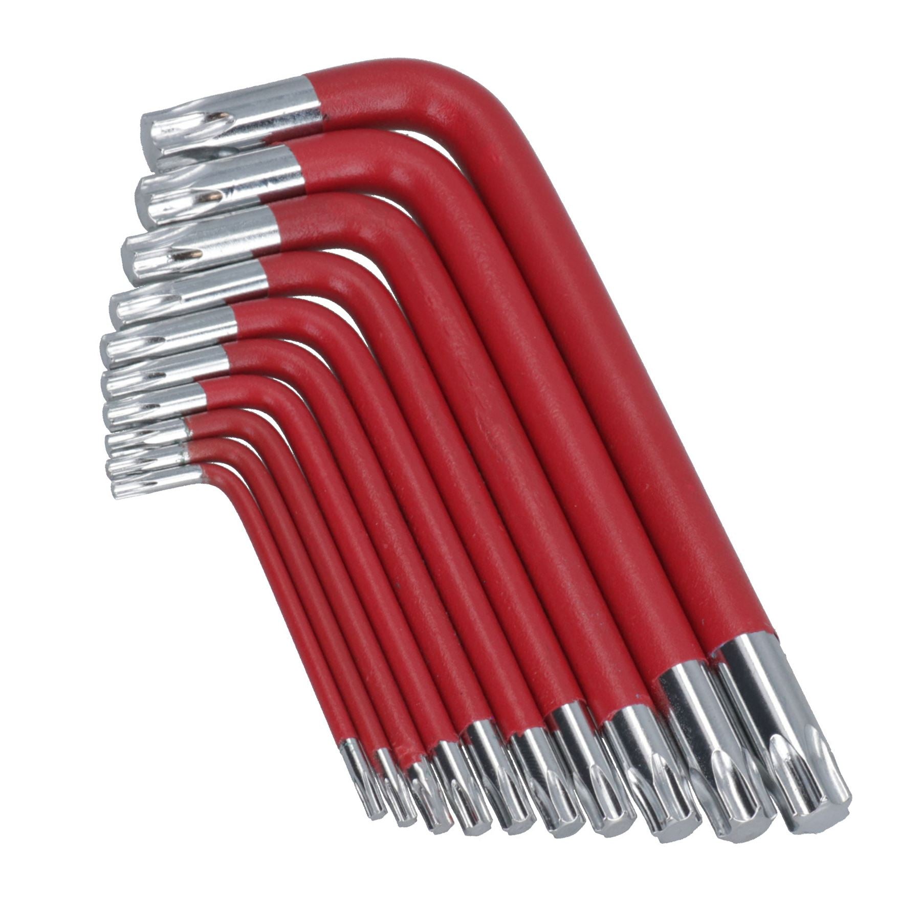 10 Stück farbige kurze Torx-Sternschlüssel mit Halter T9 – T50 Anti-Rutsch-Griffbelag