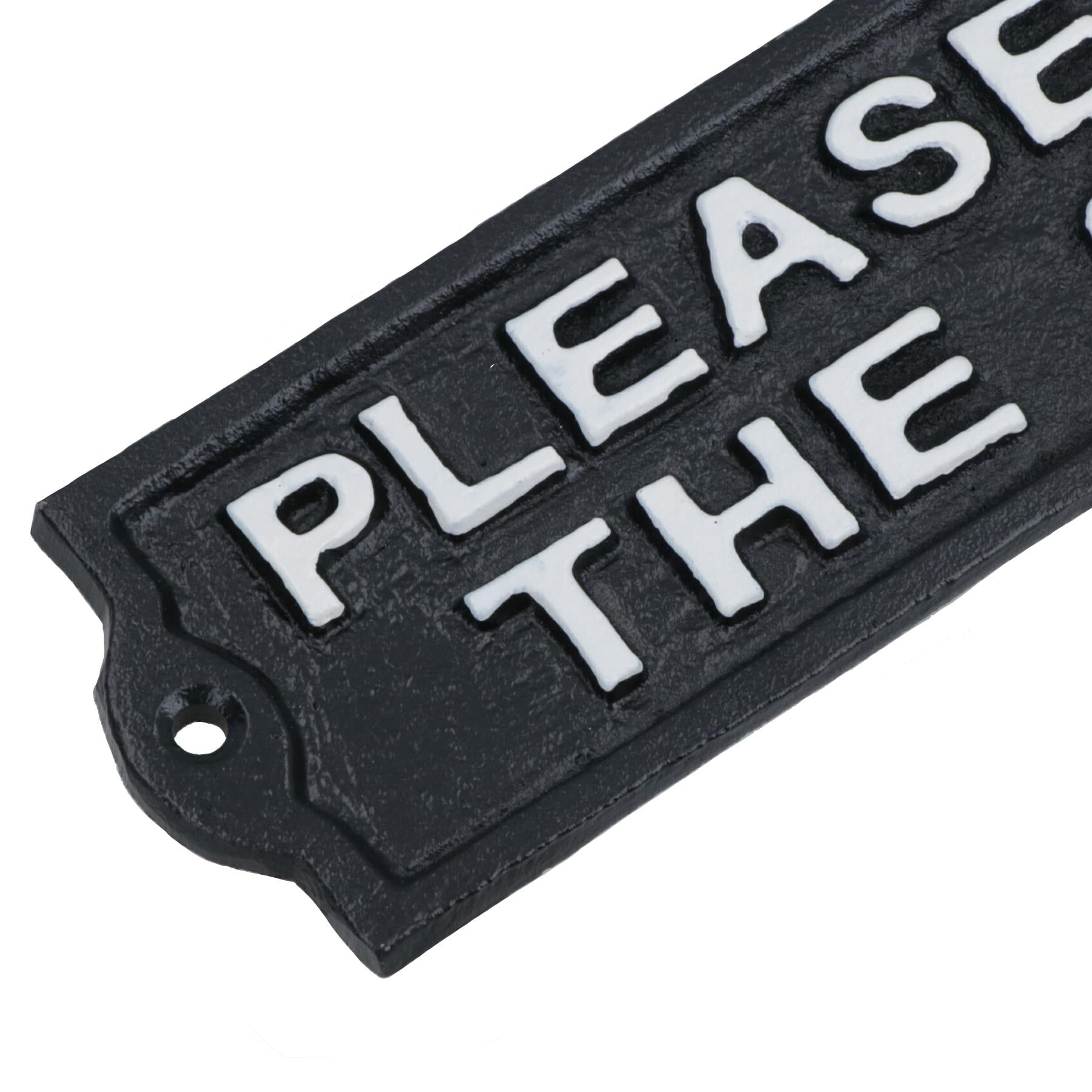 Please Mind The Step Cast Iron Sign Plaque Black Garden Garage Safety Work