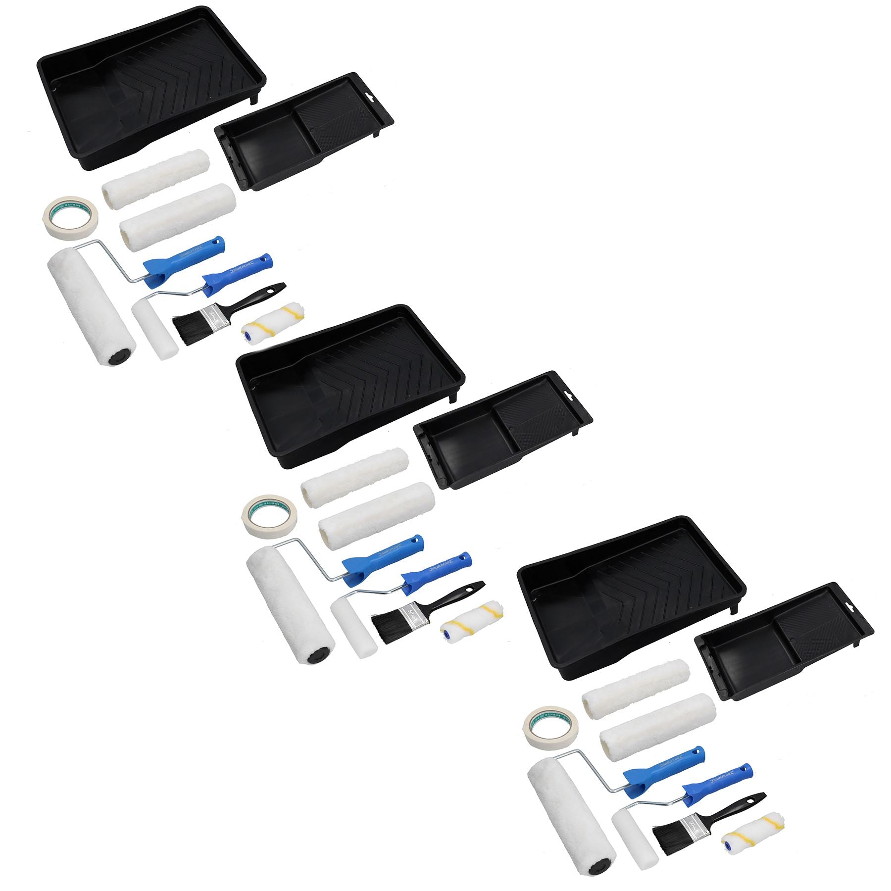 Kit de 11 rouleaux pour décoration de 100 mm et 230 mm + pinceaux à peindre