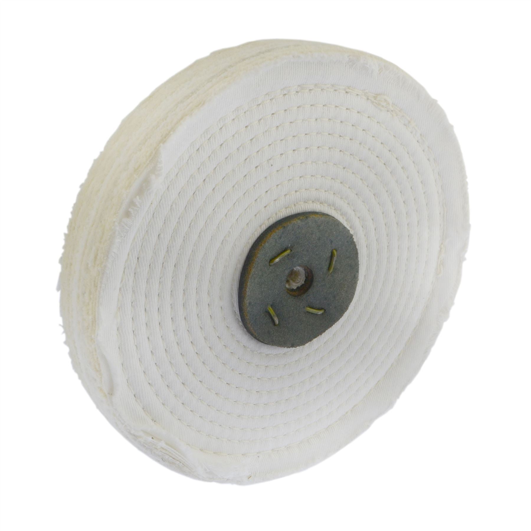 White Close Stitched Metal Polishing Buffing Mop 8" x 1" 2 section 2nd Stage