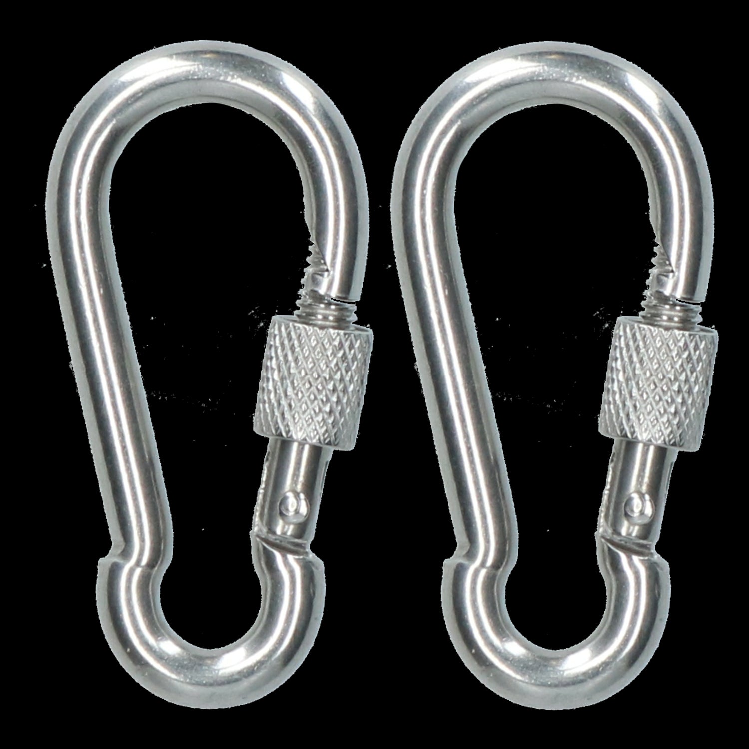 Karabinerhaken mit Schraubverschluss, 6 mm, Marine Grade Edelstahl