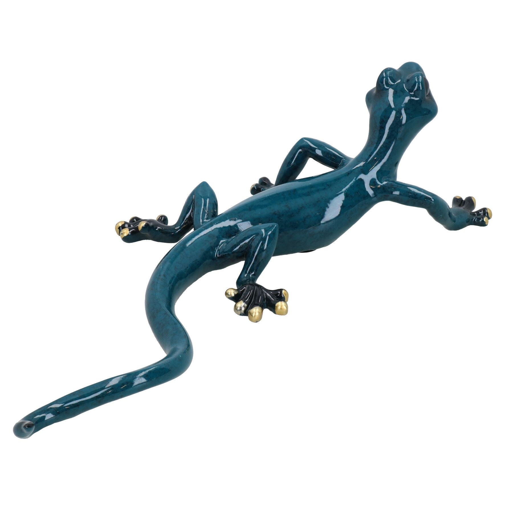 Blaue Gecko Eidechse Harz Wand Schuppen Skulptur Dekor Statue Ornament Medium