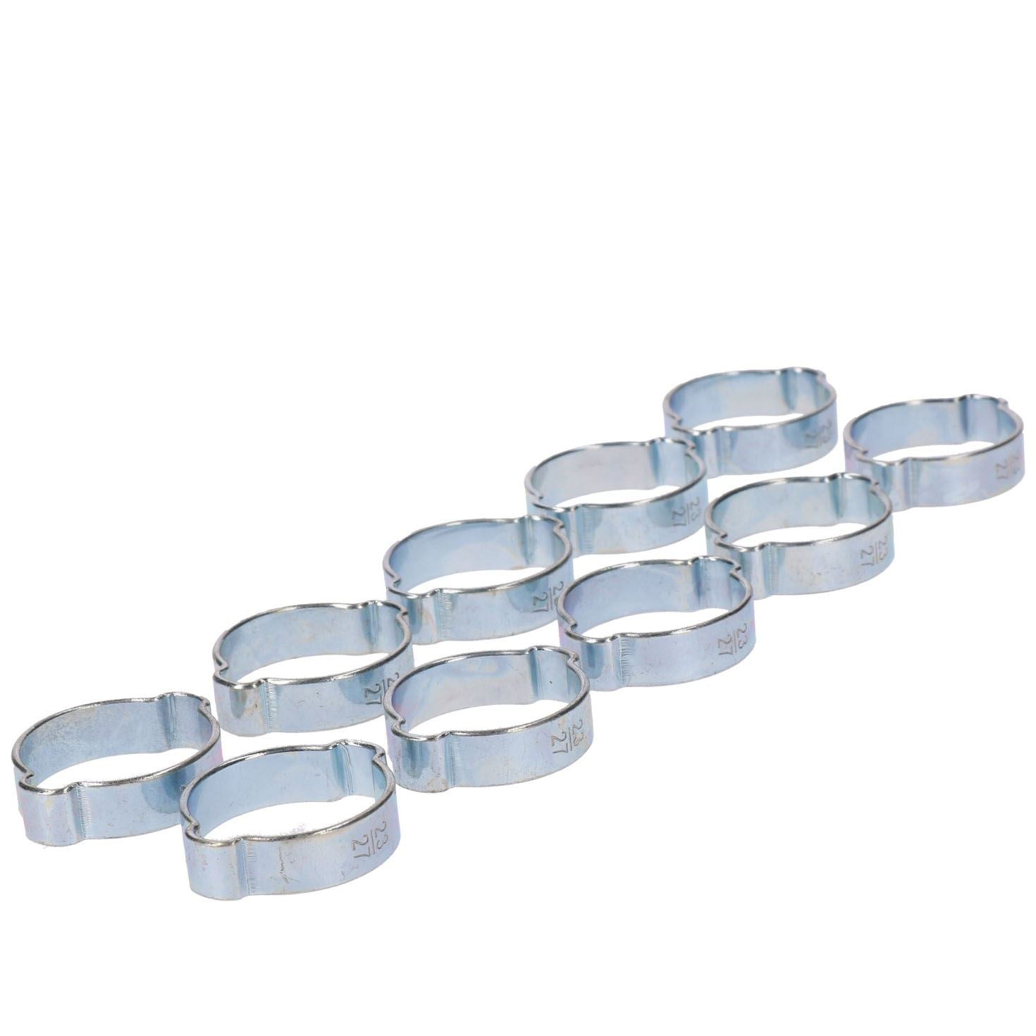 Paquets de colliers de serrage à double oreille pour tubes de 5 à 27 mm