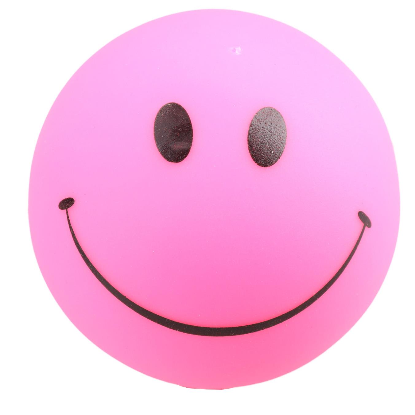 Rosa quietschende Smiley Gesicht Vinyl Hund Ball spielen Haustier Spielzeug Apportieren spielen Squeezing