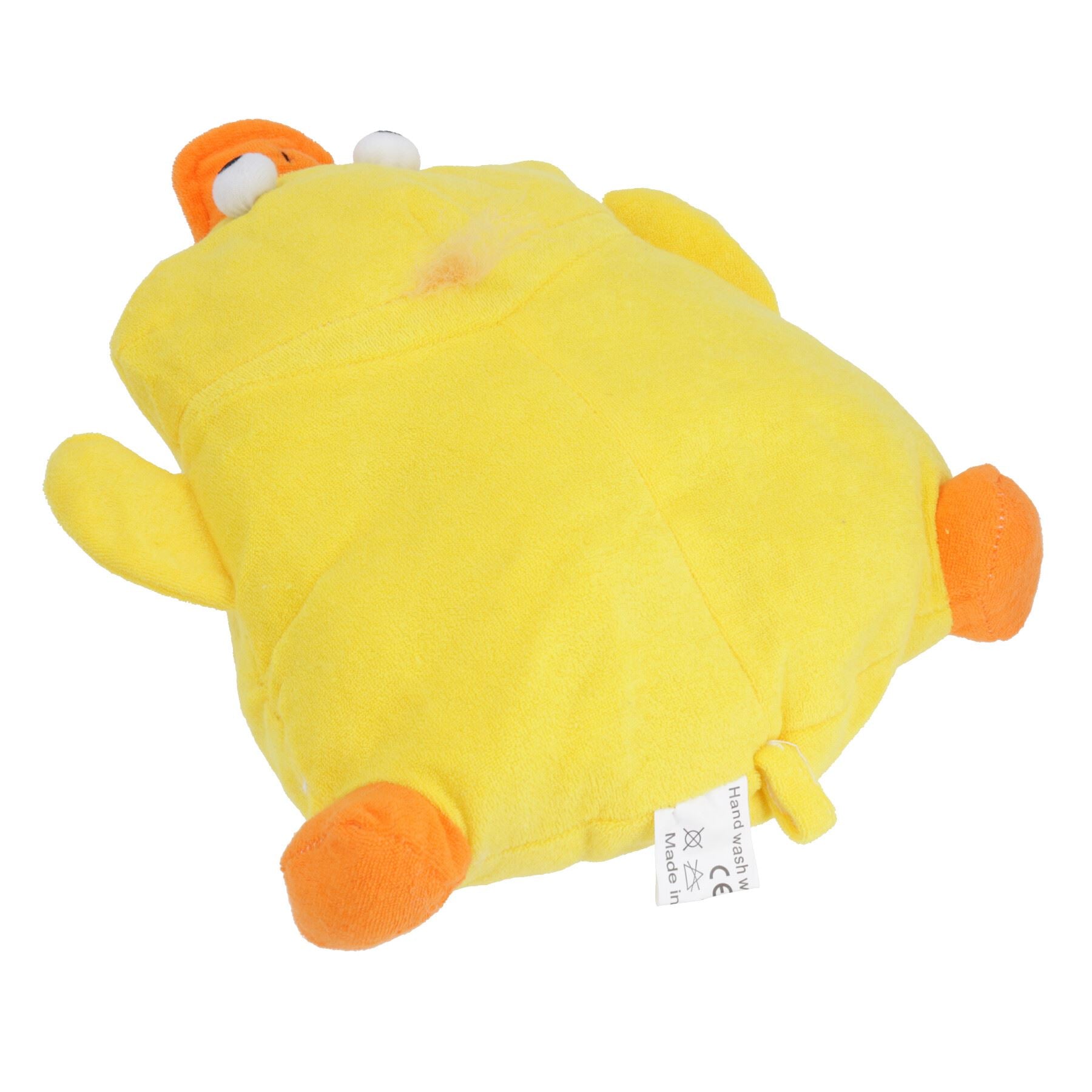 Coussin de bain en forme de canard jaune avec ventouses pour appui-tête/cou