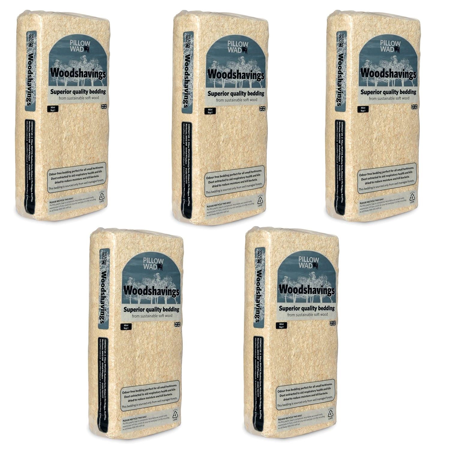 Copeaux de bois de qualité supérieure extraits de poussière séchés au four pour petits animaux 1 kg