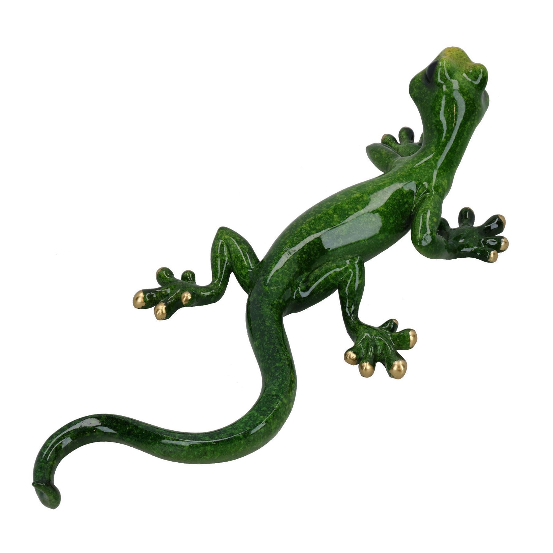 Grün gesprenkelt Gecko Eidechse Harz Wand Schuppen Skulptur Statue Haus groß