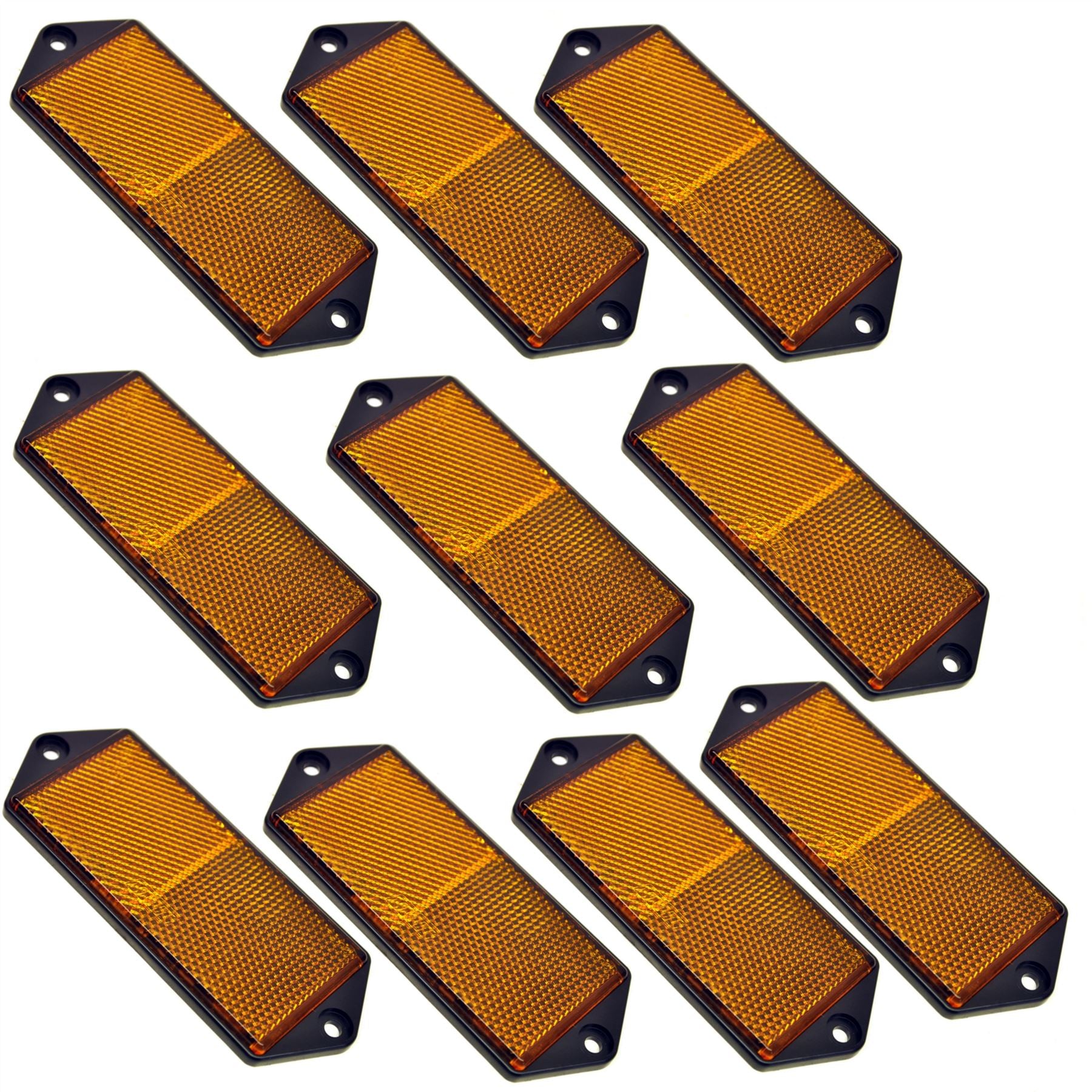 Grands réflecteurs latéraux rectangulaires de couleur ambre, rouge ou blanc pour poteaux de clôture/portail de remorques