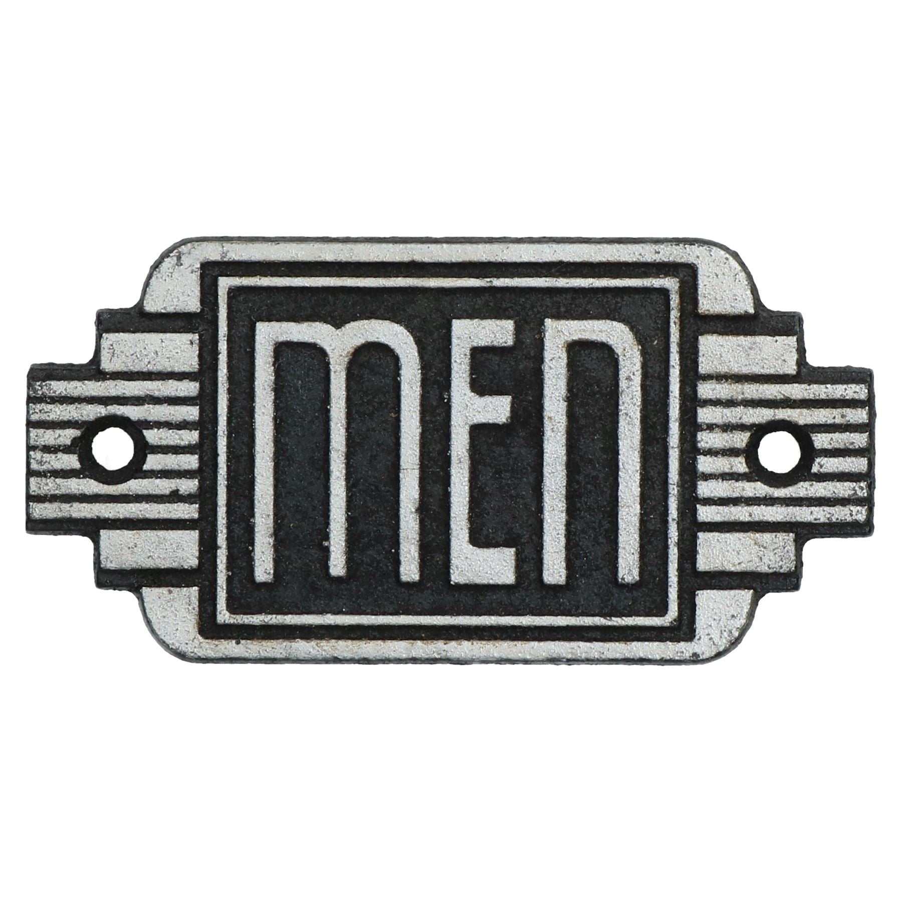 Art Deco Damen & Herren Toilette Gusseisen Schild Plakette Tür Wand Cafe Shop Pub Bar