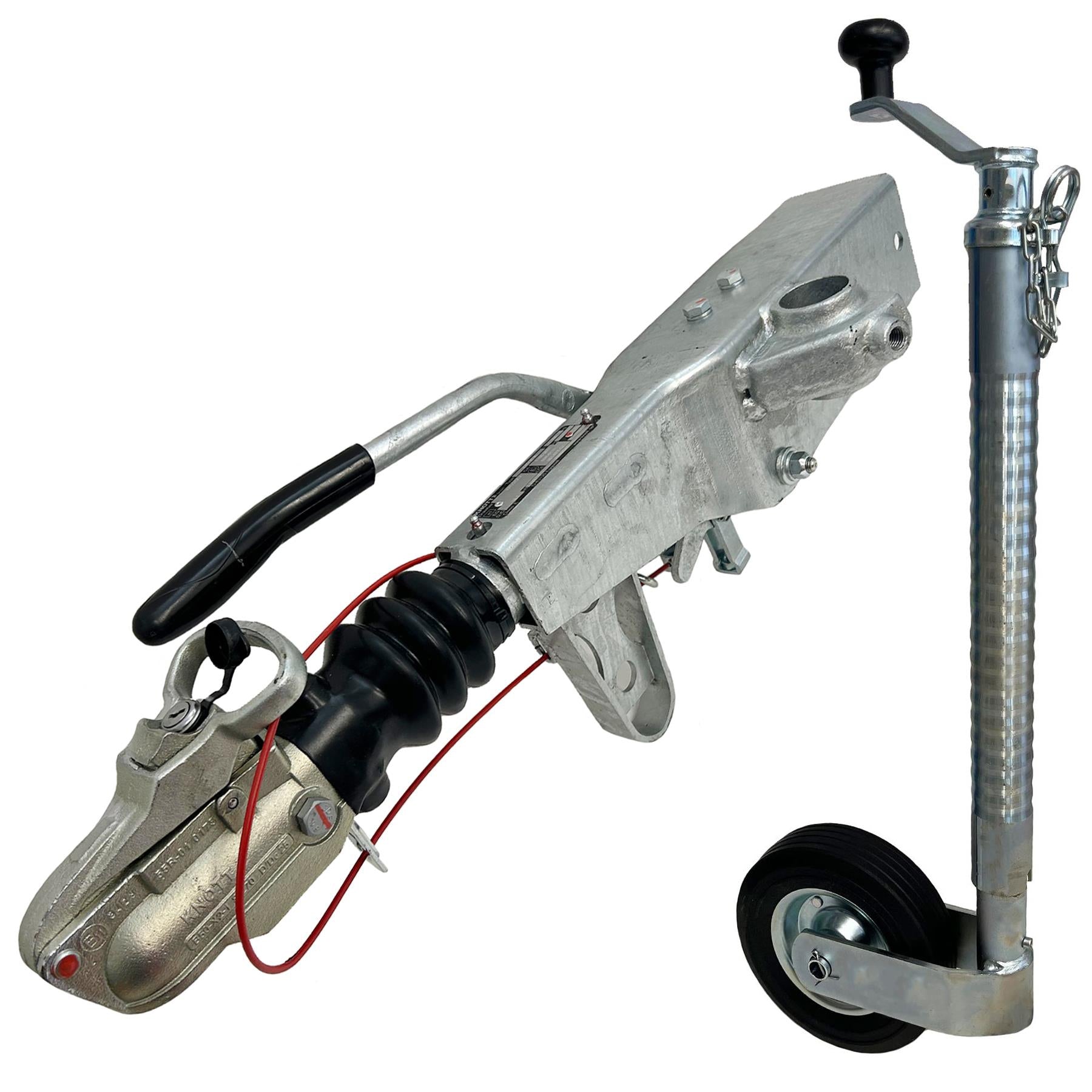 Anhängerkupplung gebremst Gusskopf 1100-2000kg für 100mm Kasten + Jockey