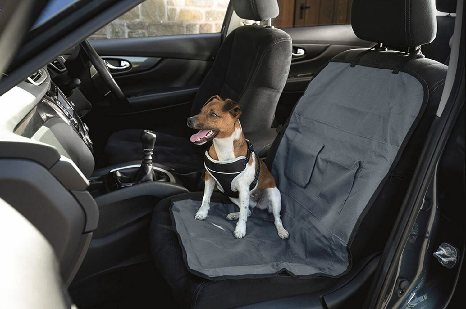 Housse de protection durable pour siège de voiture pour chien, pour voyages en voiture, avec poche de rangement