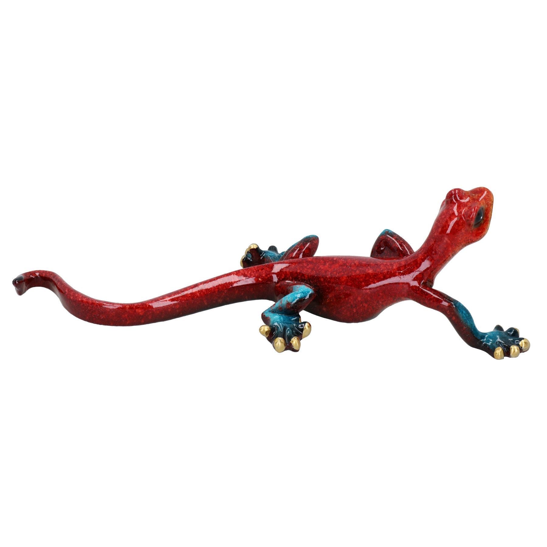 Rot gesprenkelt Gecko Eidechse Harz Wand Schuppen Skulptur Dekor Statue voller Set