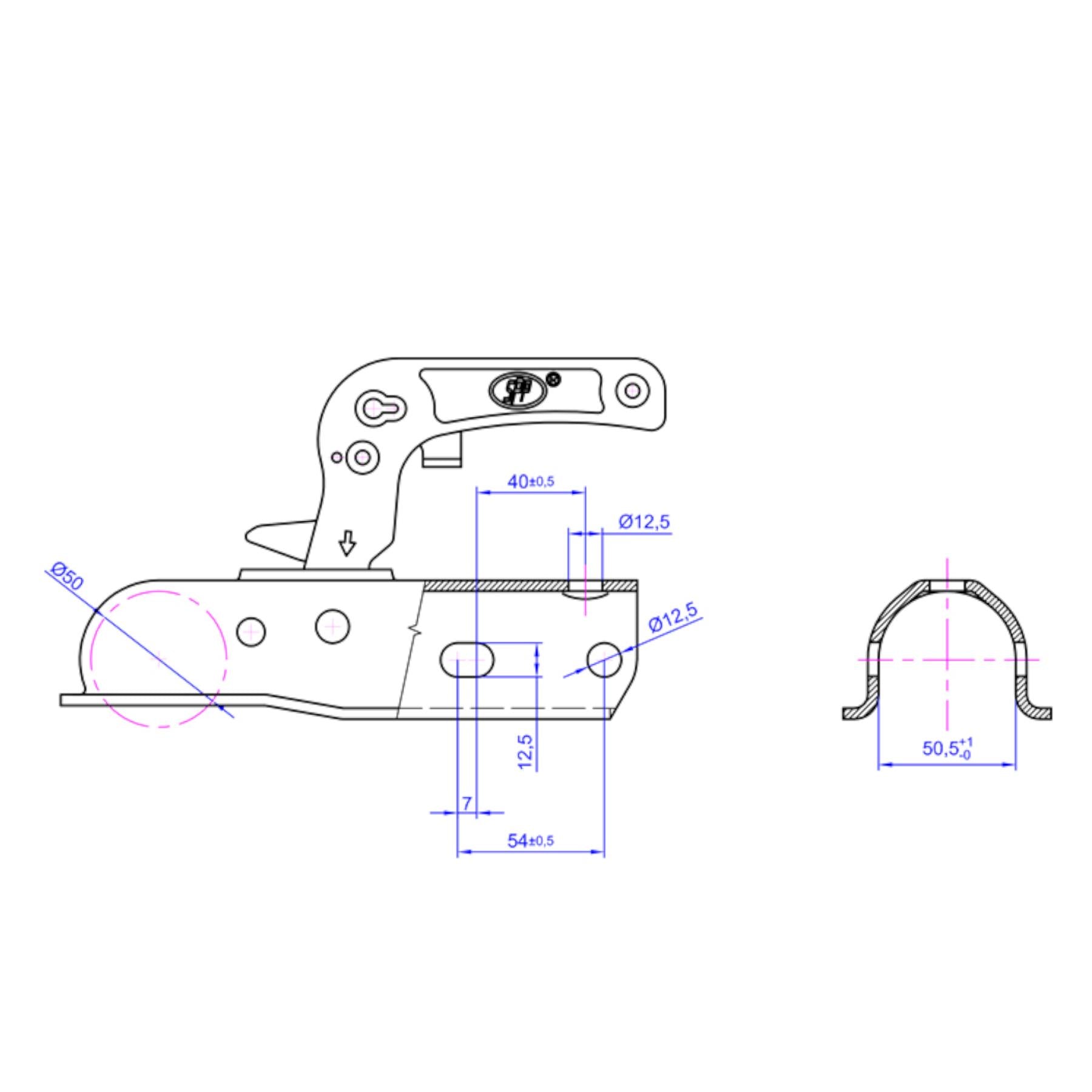 ALKO Replacement Hitch Head Coupling for 50mm Draw Bars Trailer Caravan TR205