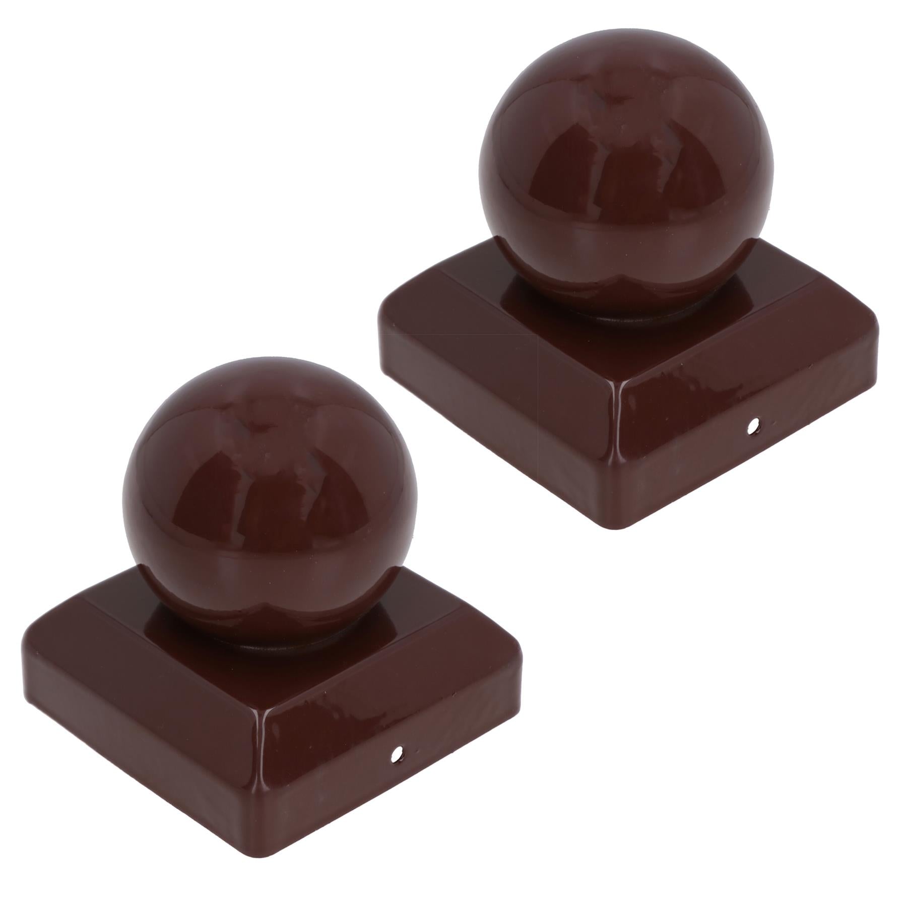 Round Metal Fence Post Caps 75mm or 100mm Protector Cover Brown or Silver