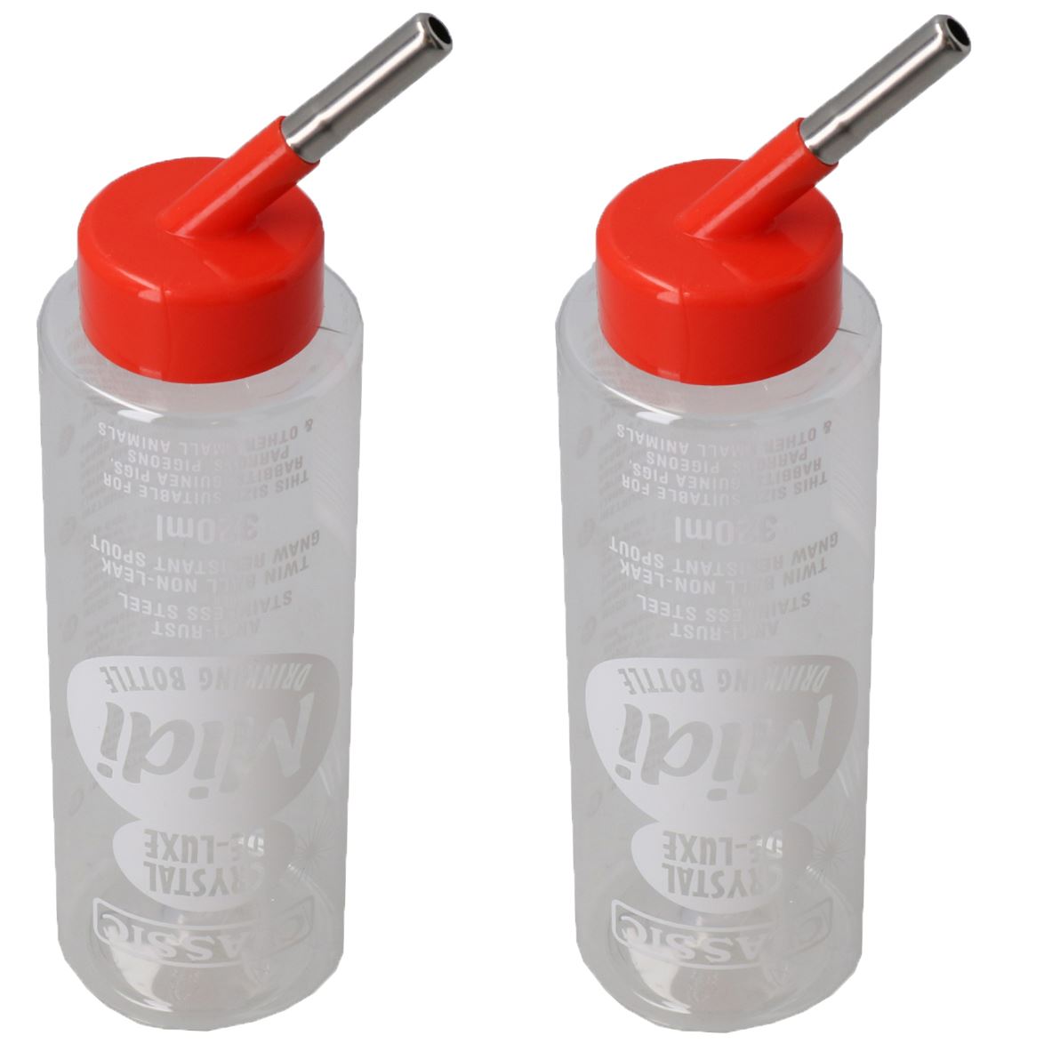 Bouteille d'eau antirouille à double bille pour petits animaux, 320 ml, résistante aux rongements, 1 à 12 pièces