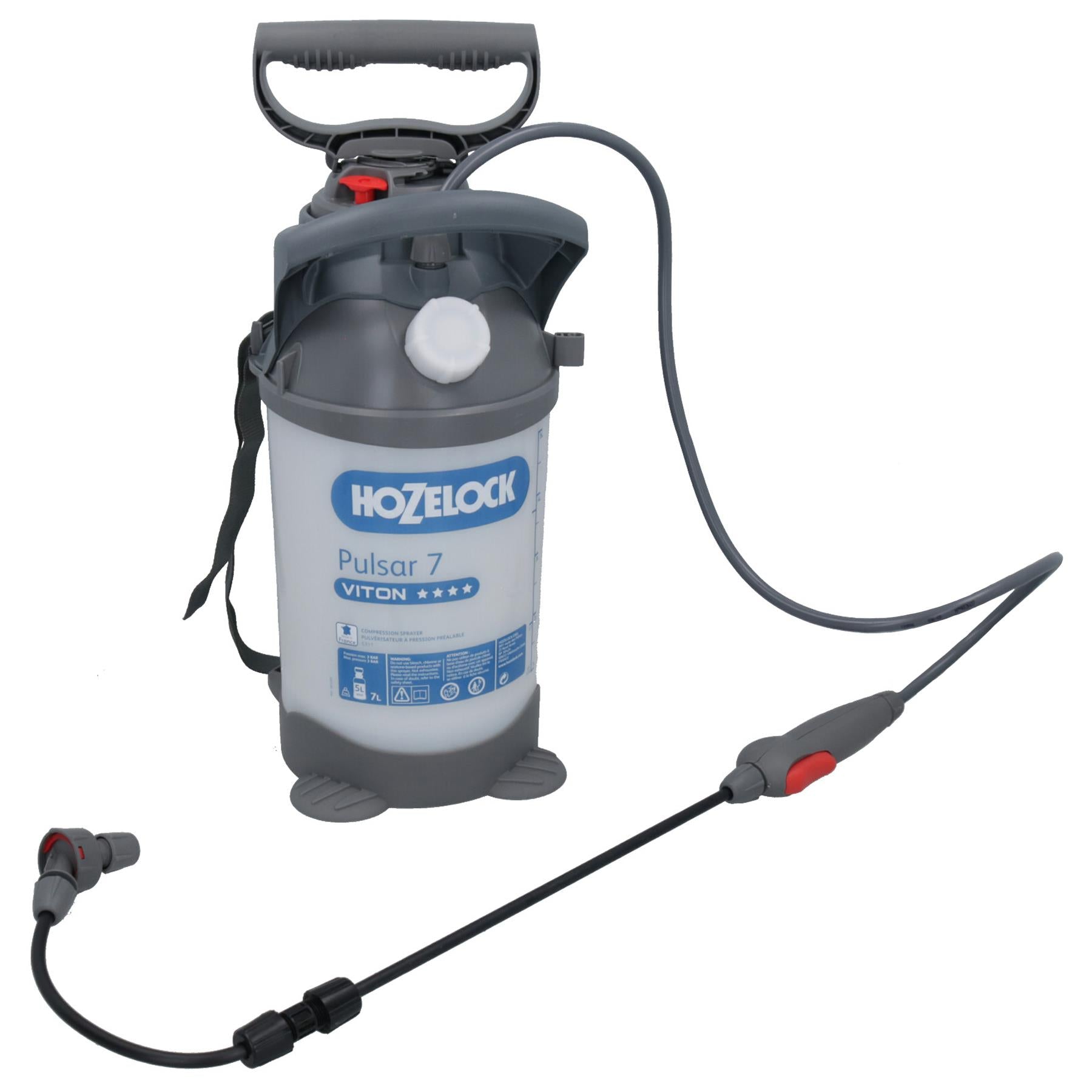 Hozelock Pulsar Viton 7 Ltr Garten Druckpumpe Sprüher + Lanze flüssige Chemikalien