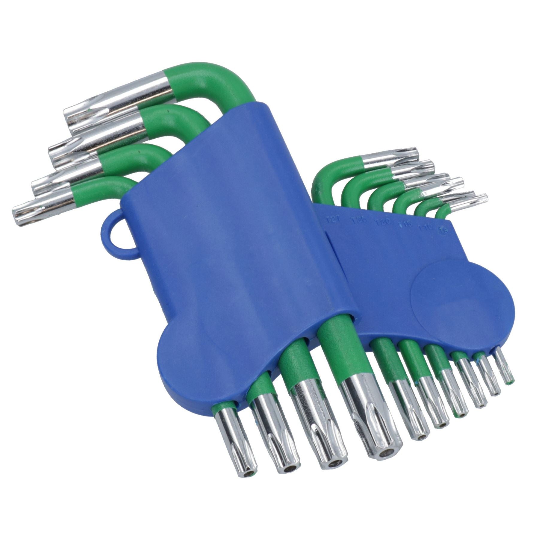 10 Stück kurze Torx manipulationssichere Torx-Sternschlüssel mit Halter T9 – T50 Anti-Rutsch-Griff