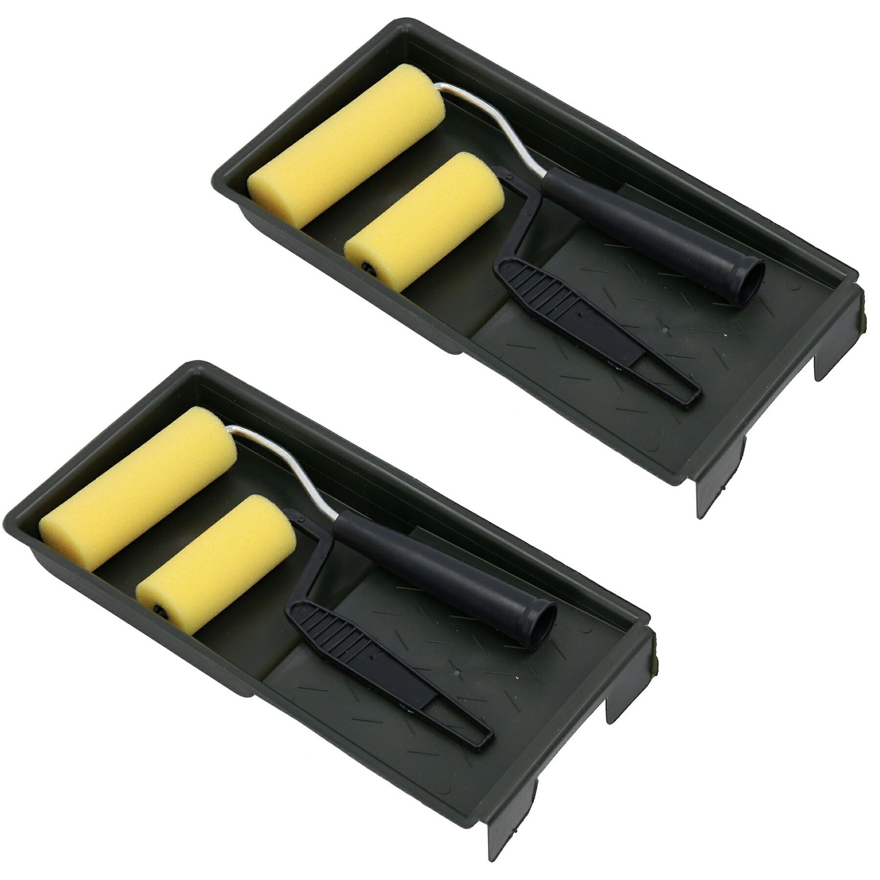 Ensemble de mini plateaux pour rouleaux de peinture 3" + 4" Manchons en mousse Rouleaux Peinture à base de solvant