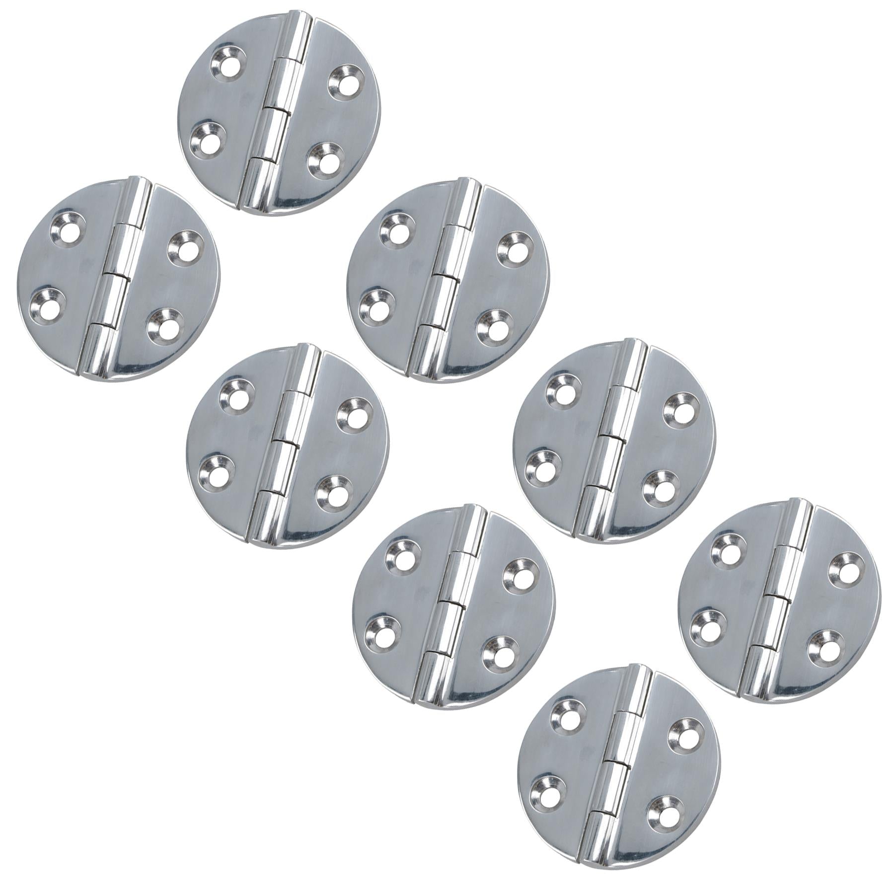 Polished Door Circular Hinge Stainless Steel 64mm diameter 316 Marine Cabin